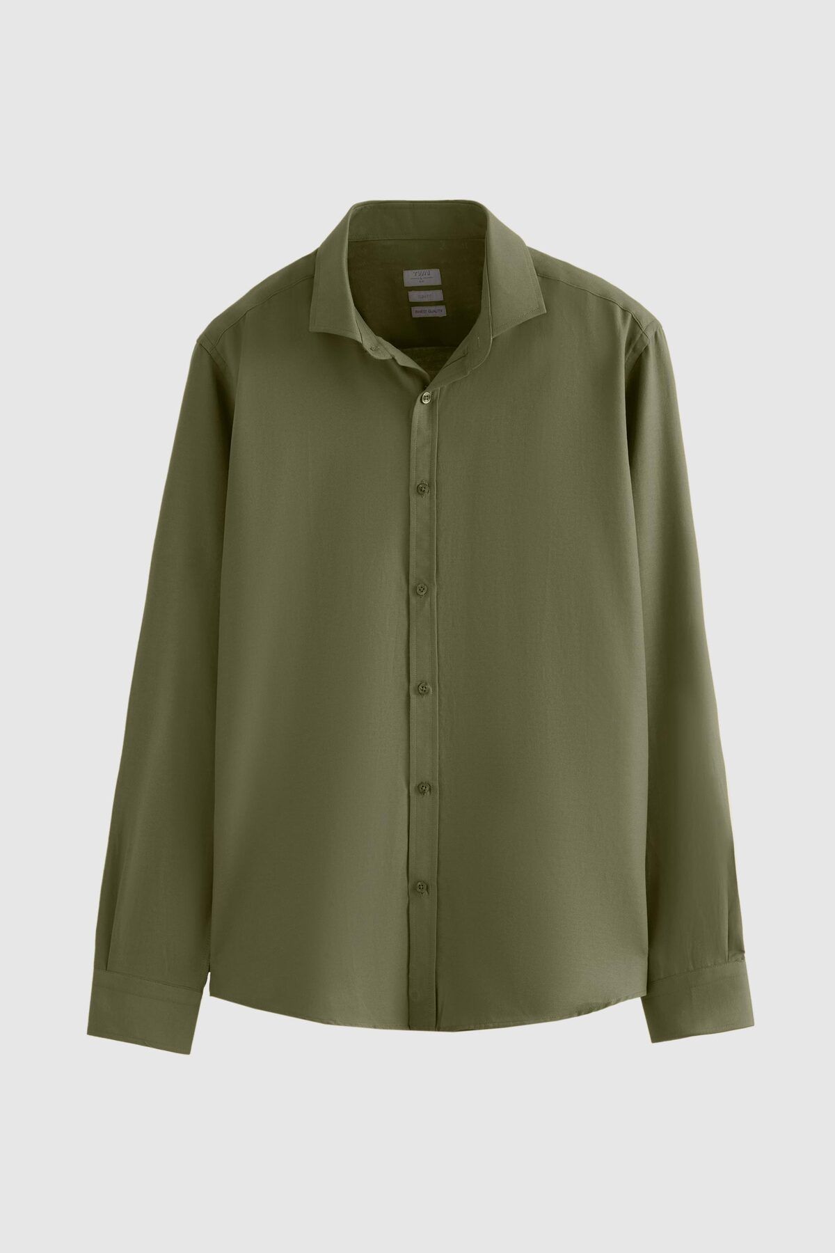 Twn-Slim Fit Khaki színű férfi ing 5