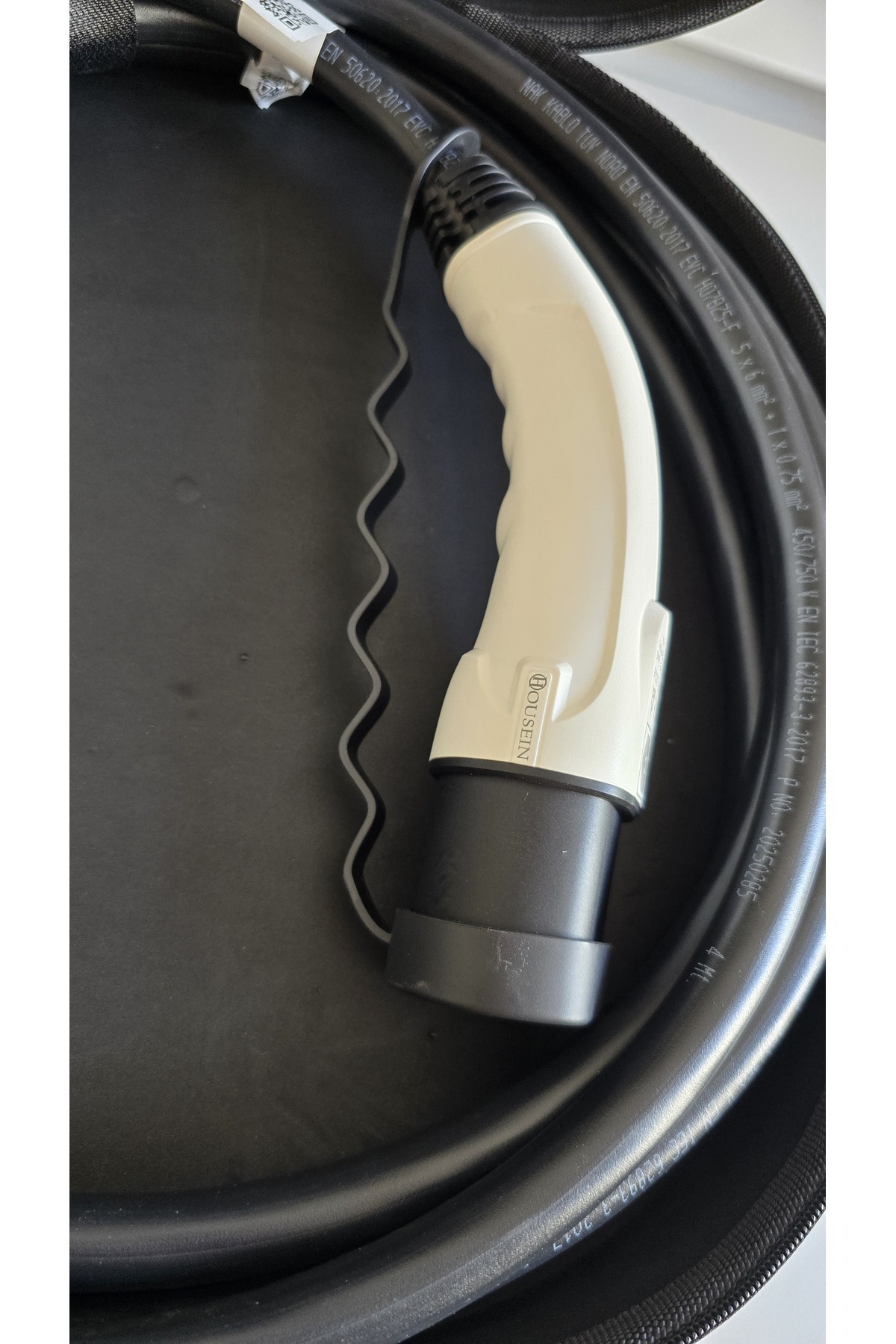 housein Elektrikli Araç Şarj Kablosu 22kW Tip 2 Beyaz Soketli 5m Uyumlu