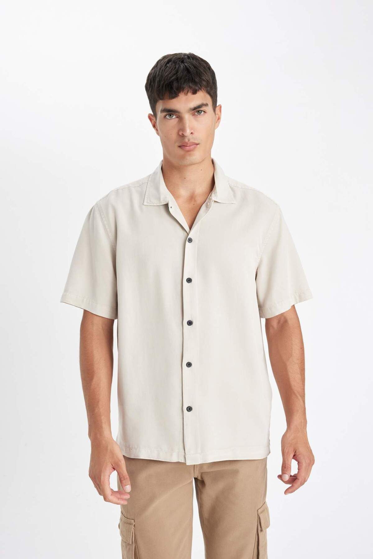 DeFacto-Relax Fit Letnia koszula polo z bawełny z krótkim rękawem C7394AX24SM 3