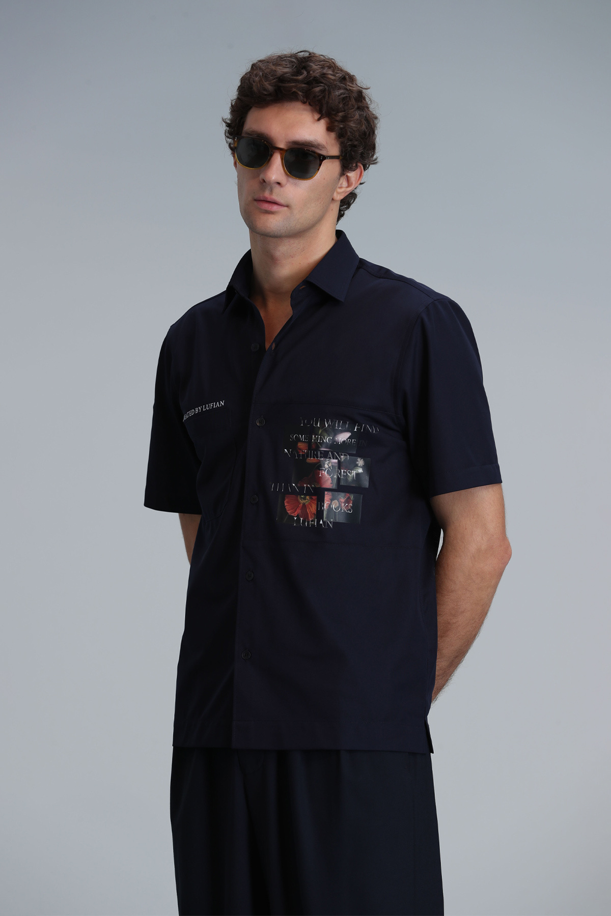 Lufian-Look Чоловічий - Regular Fit Синя Basic Сорочка 1