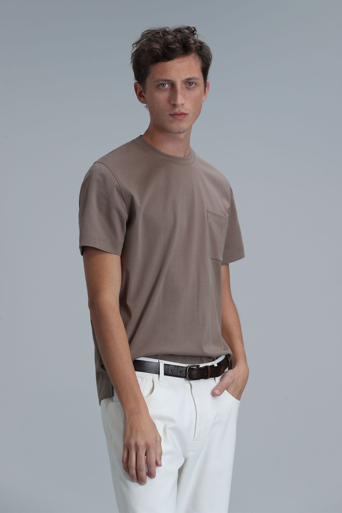 Lufian-Felix Modern Graphic T-Shirt - Camel Feather Pattern 3
