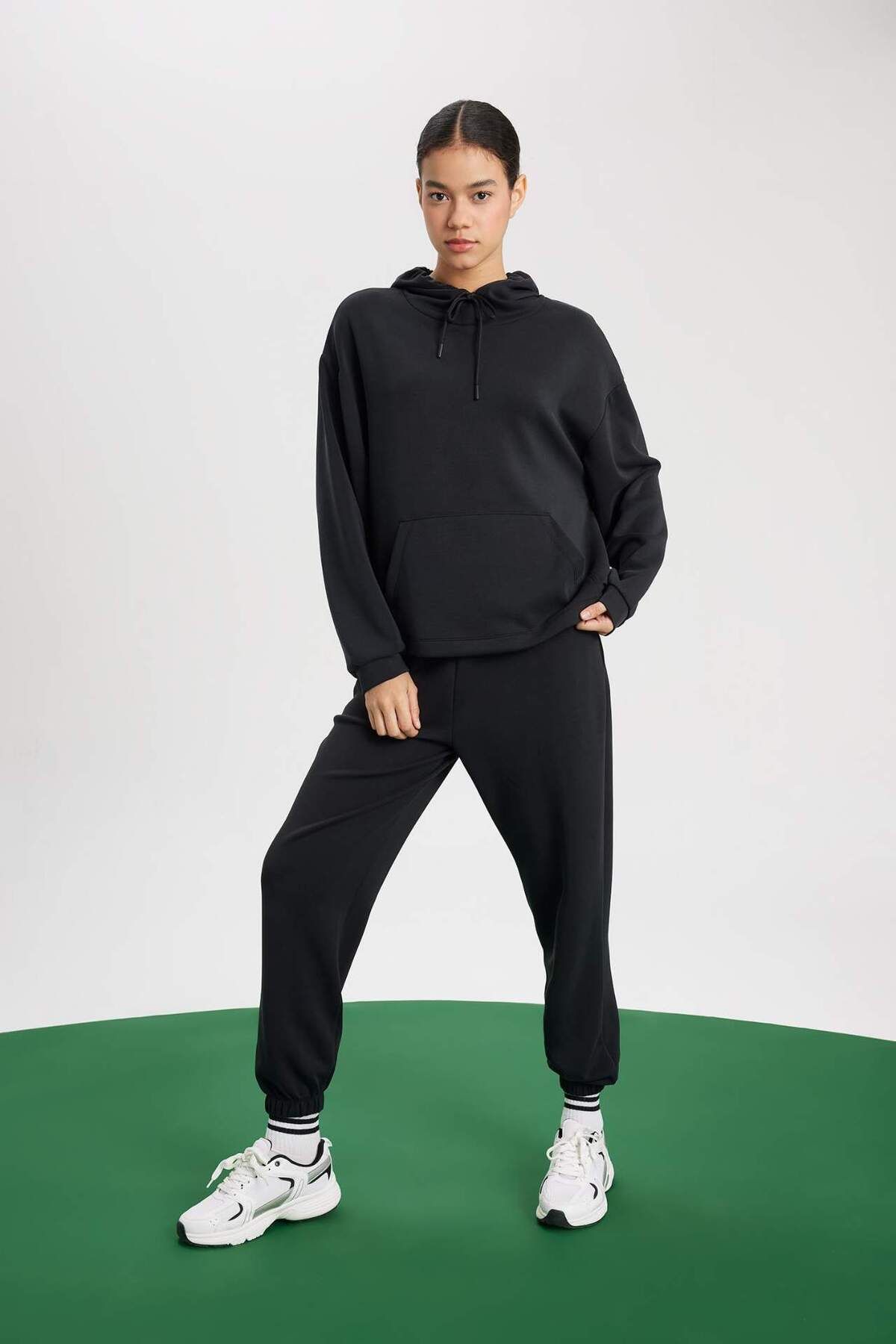 DeFacto-DeFactoFit Sport Jogger Hose Standard Fit Modal Doppeltasche Basic Unifarben B1794AX24SP 2