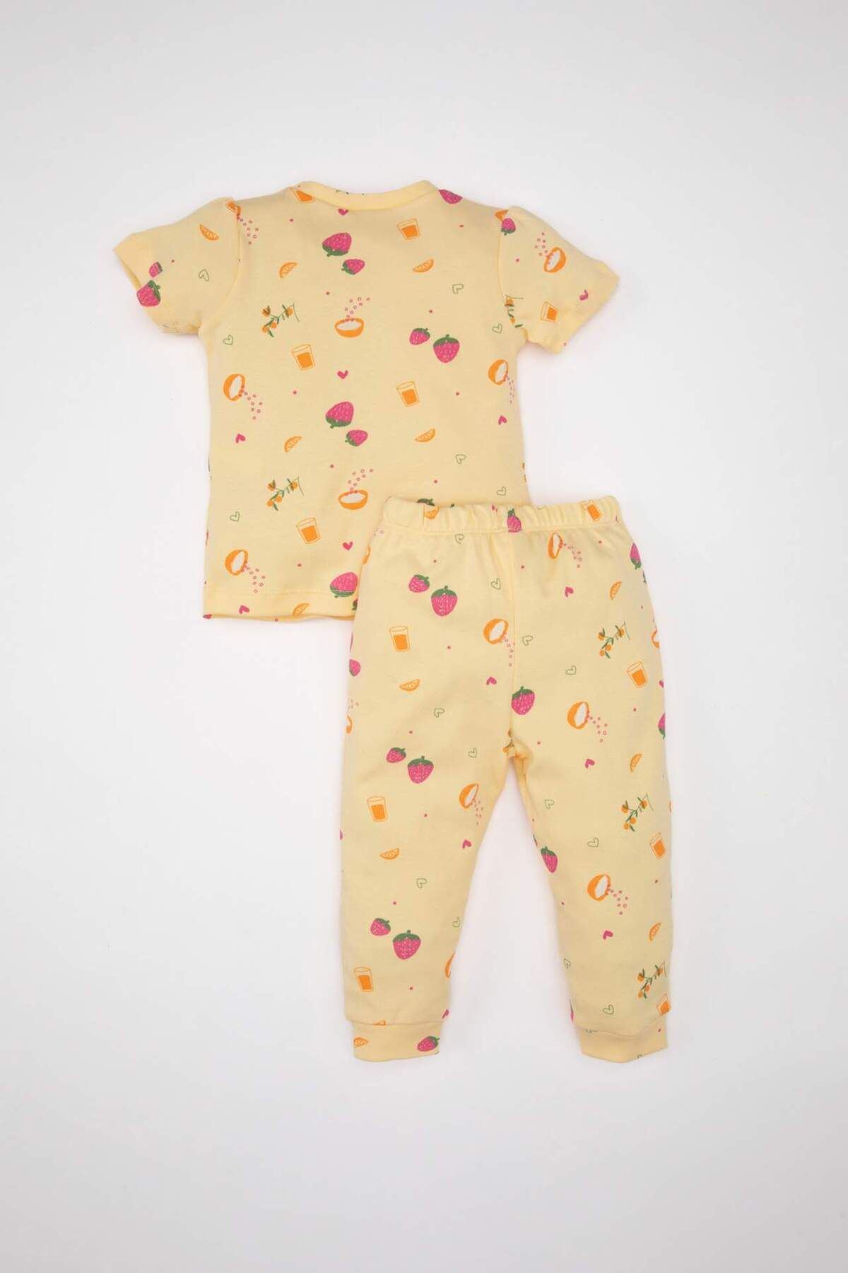 DeFacto-Baby Girl Pajamas Set Patterned Short Sleeve Top with Elastic Waist Long Bottom C2035A524Sm 5