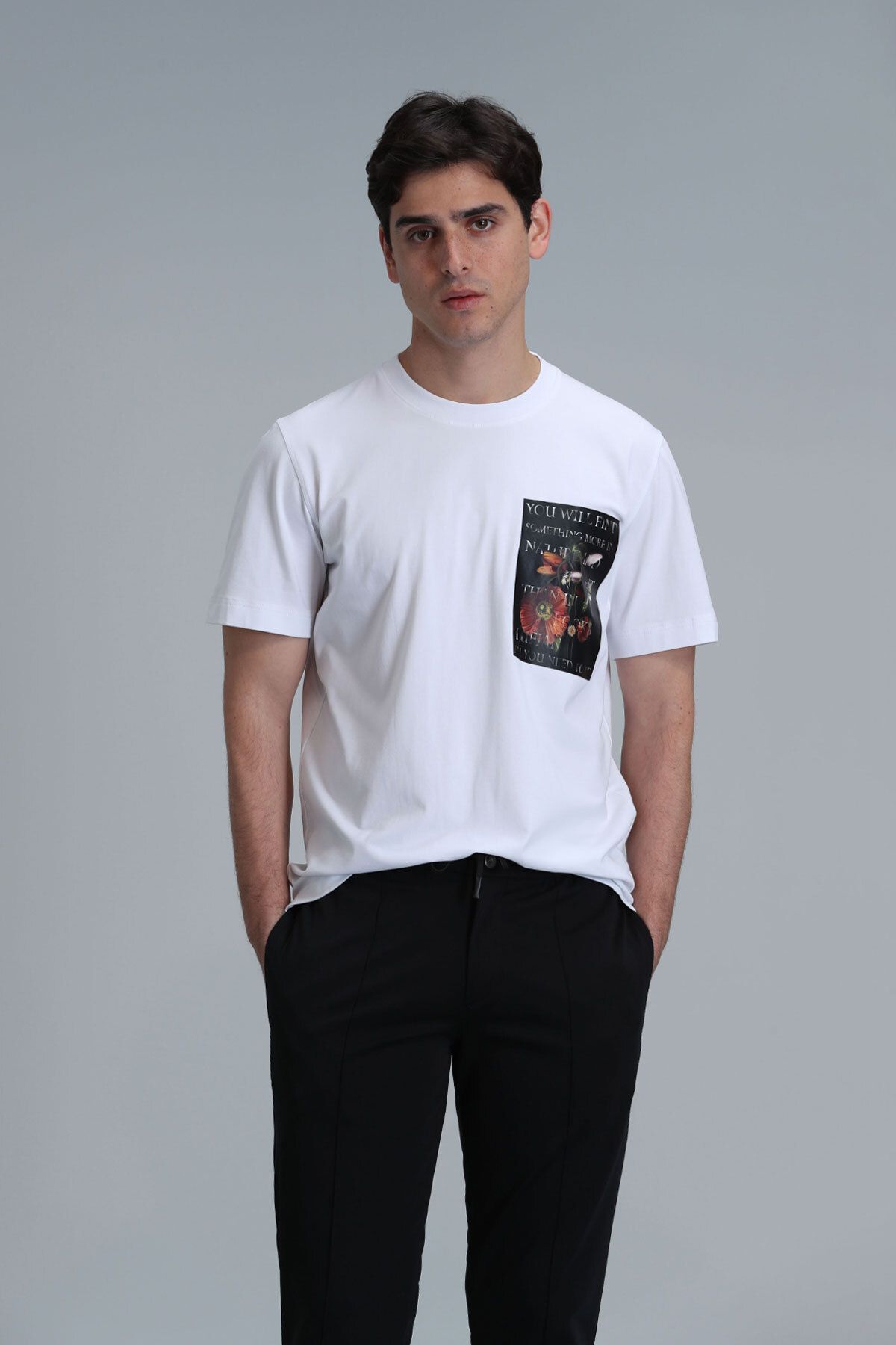 Lufian-Exotic Modern Graphic T- Shirt White 1