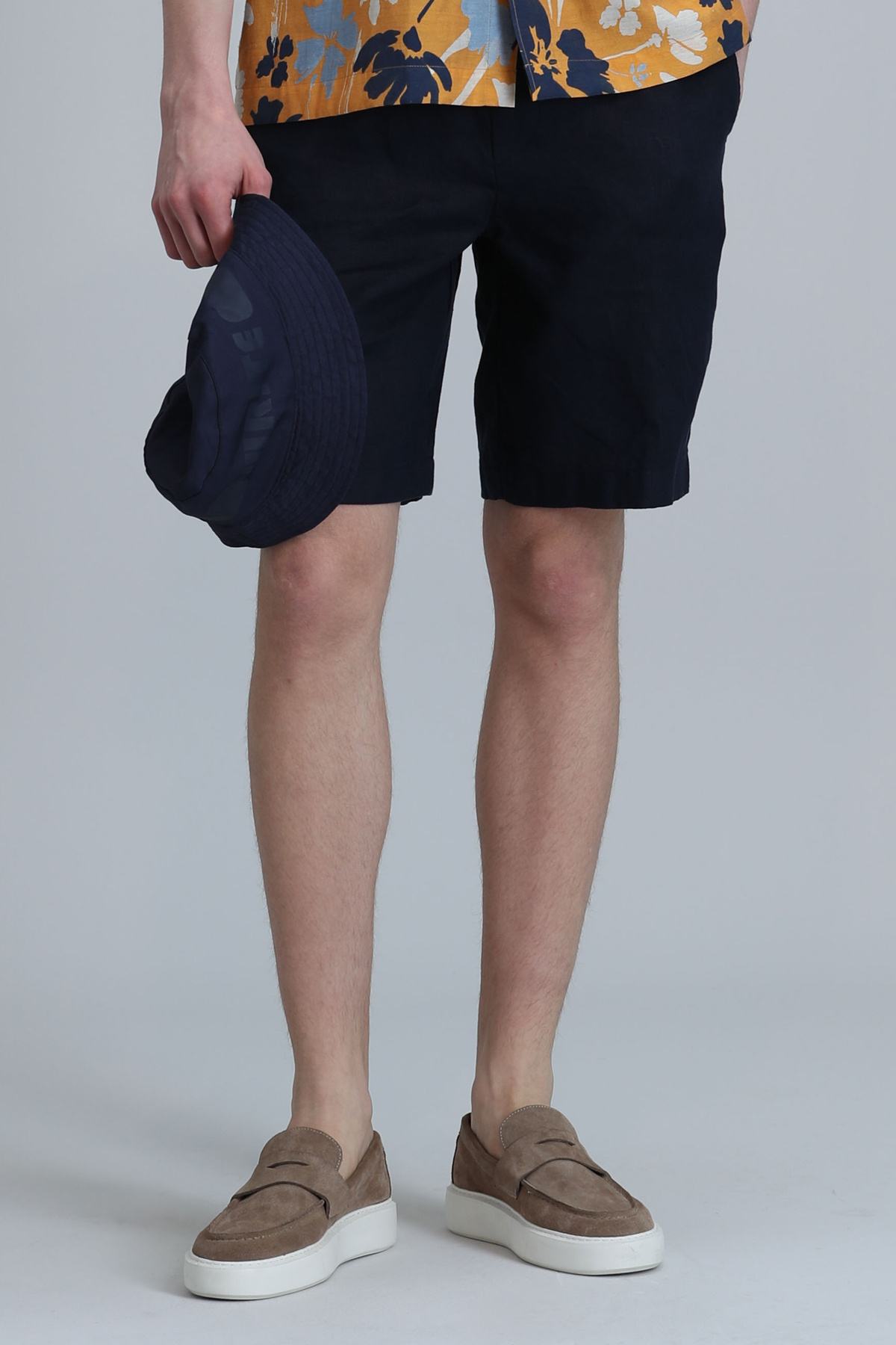 Lufian-Peler Sports Men's Slim Fit Navy Blue Chino Shorts 2