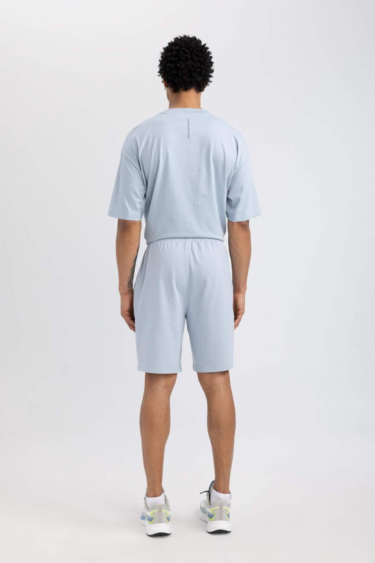 DeFacto-DeFactoFit Slim Fit Κοντό Φούτερ Ύφασμα Σορτς A1625AX24SM 8