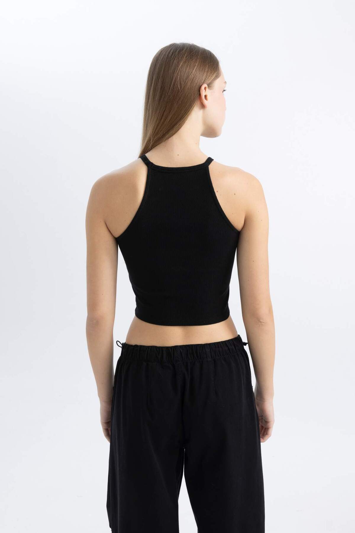 DeFacto-Coool Fitted Ribbed Camisole Basic Plain Undershirt C4080Ax24Sm 5
