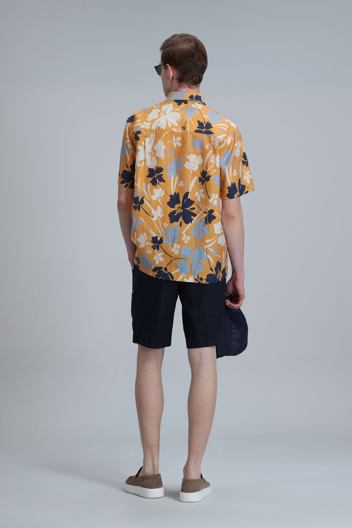 Lufian-Peler Sports Men's Slim Fit Navy Blue Chino Shorts 6