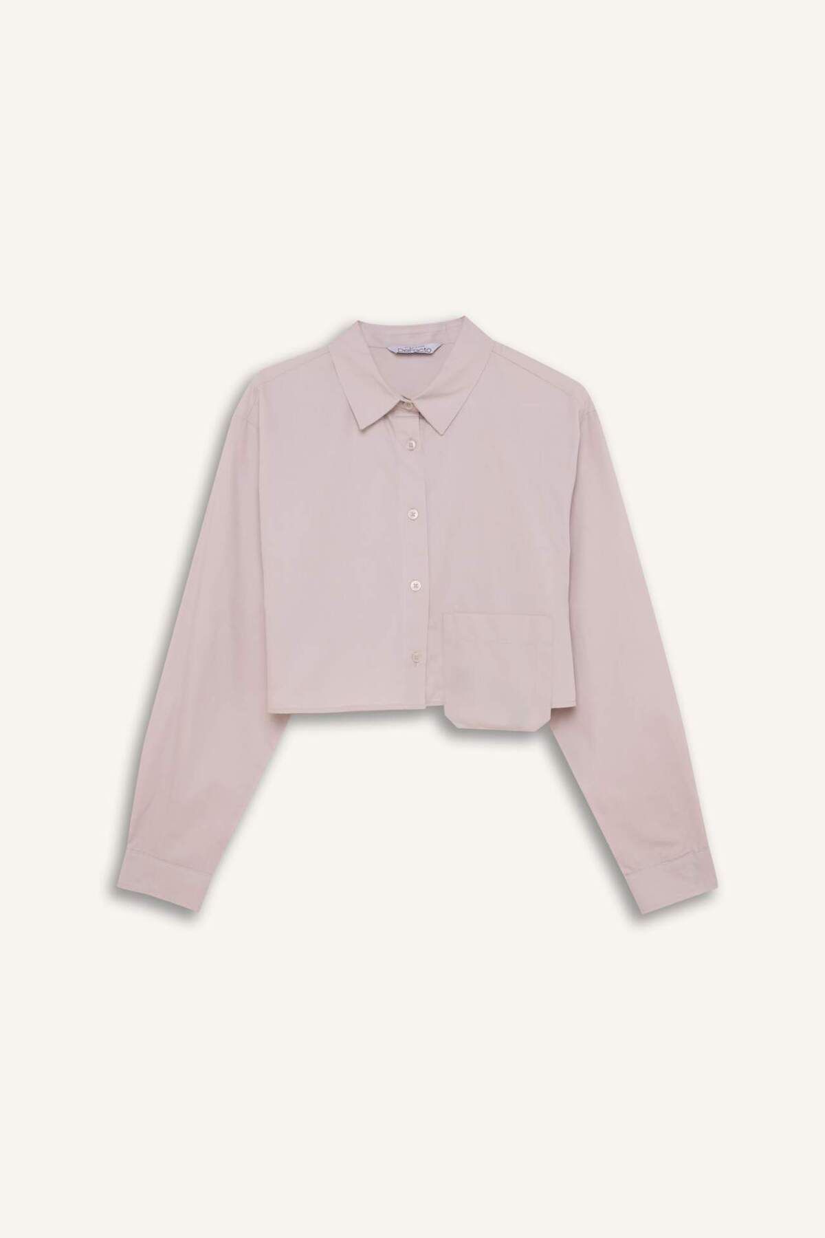 DeFacto-Oversize Wide Fit Crop Poplin hosszú ujjú ing C5026AX24SP 8