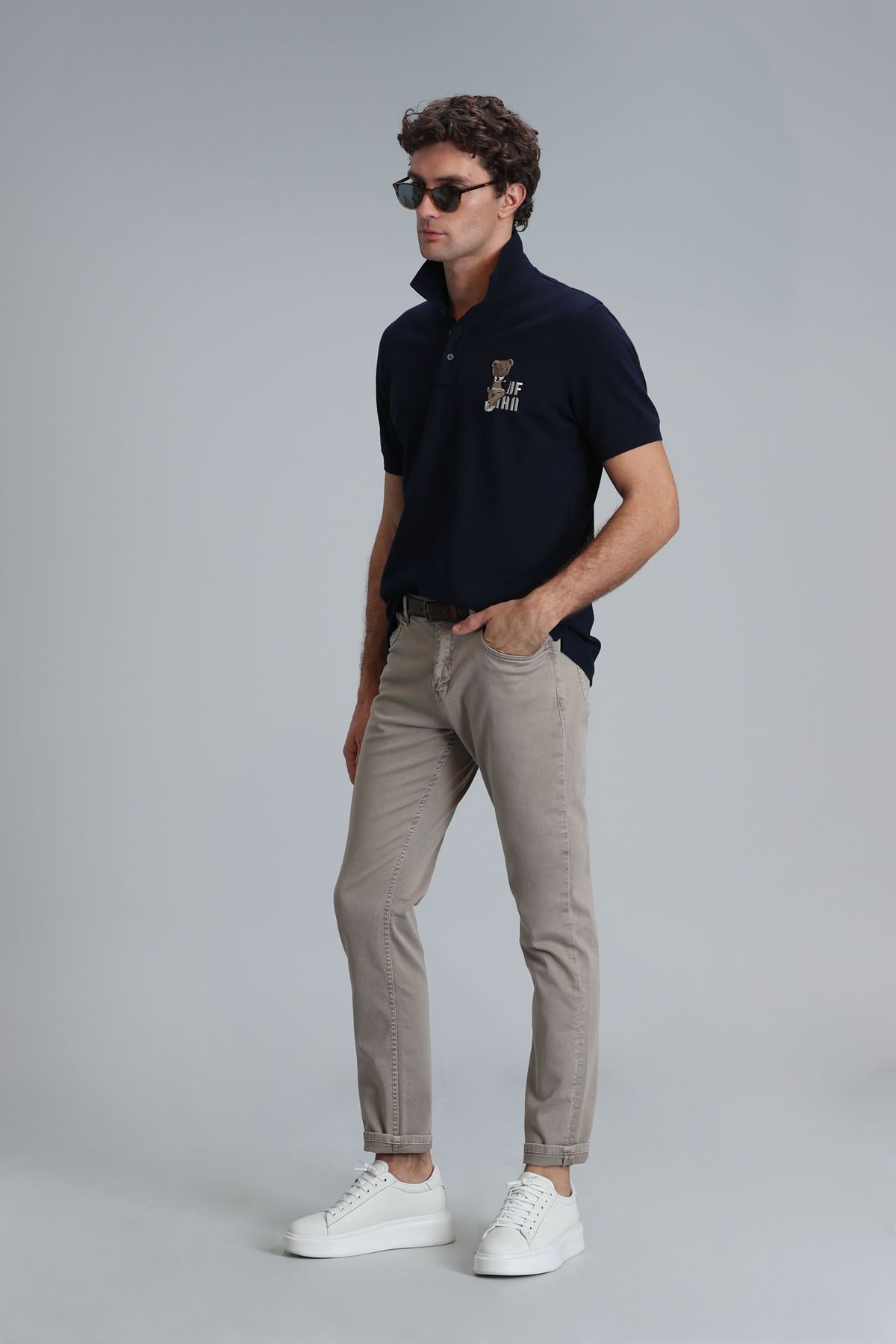 Lufian-Helt Sport 5 Pocket Men's Trousers Slim Fit Camel Hair 3