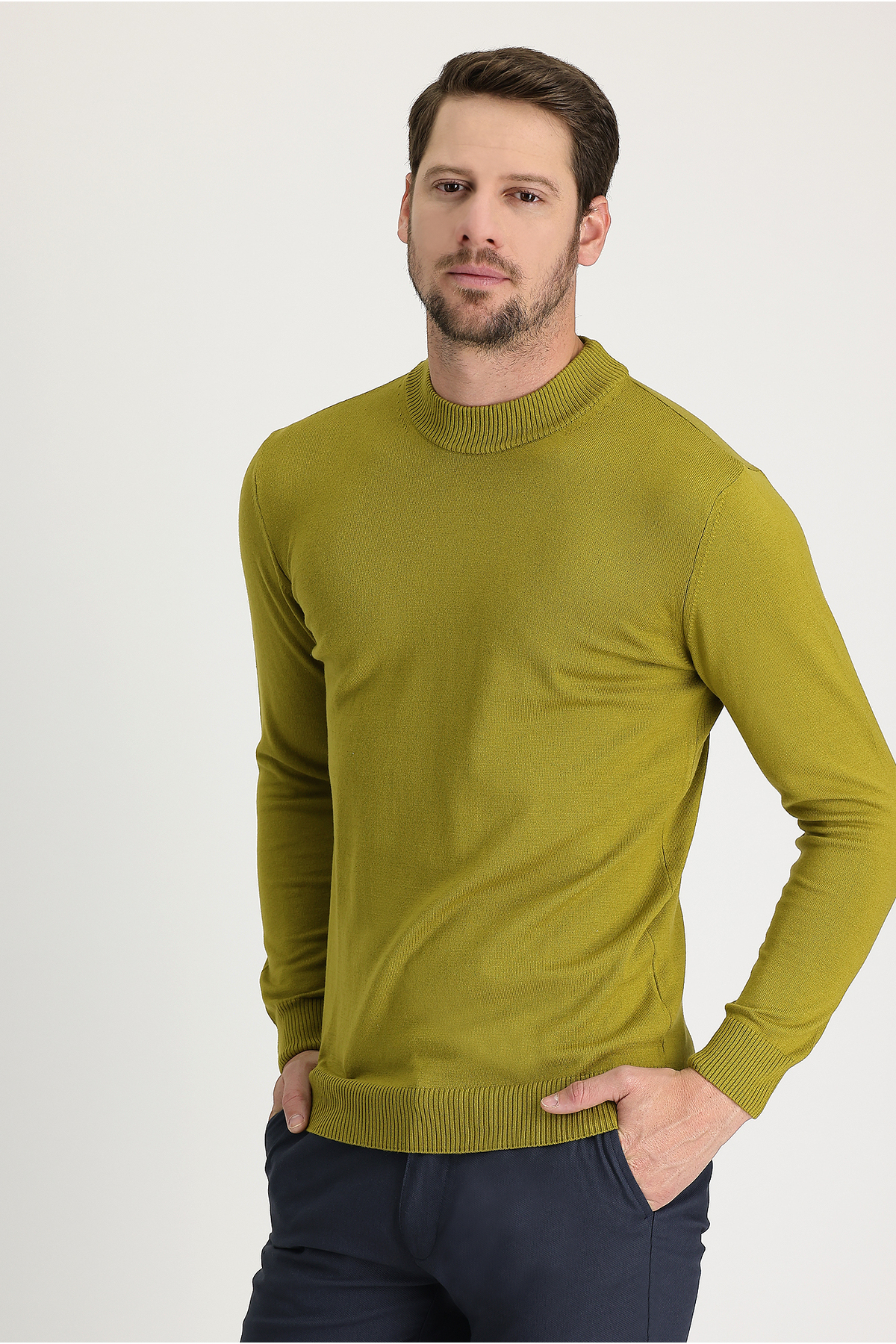 کیگیلی ژاکت بافتنی نخی یقه اسکی معمولی