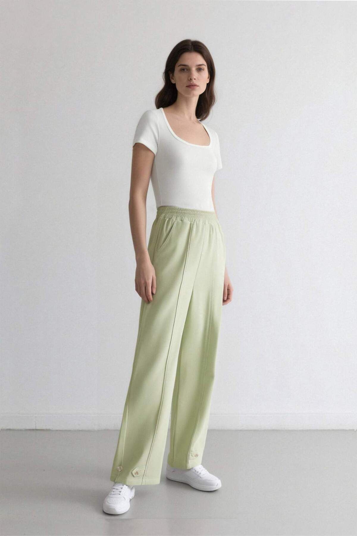 DeFacto-Linen Blend Basic Plain Harem Pants B7506Ax24Sp 3