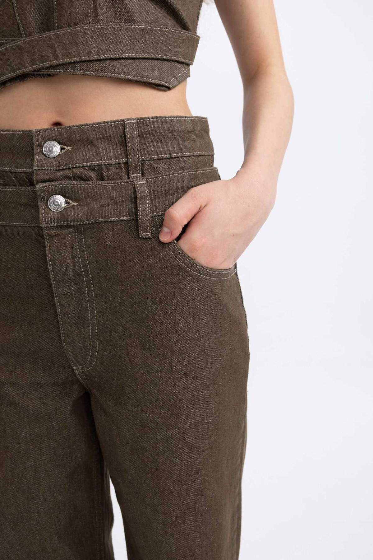DeFacto-90er-Jahre-Jeans mit weitem Bein, hoher Taille, weitem, weitem Bein und langem Bein C4771ax24sp 6
