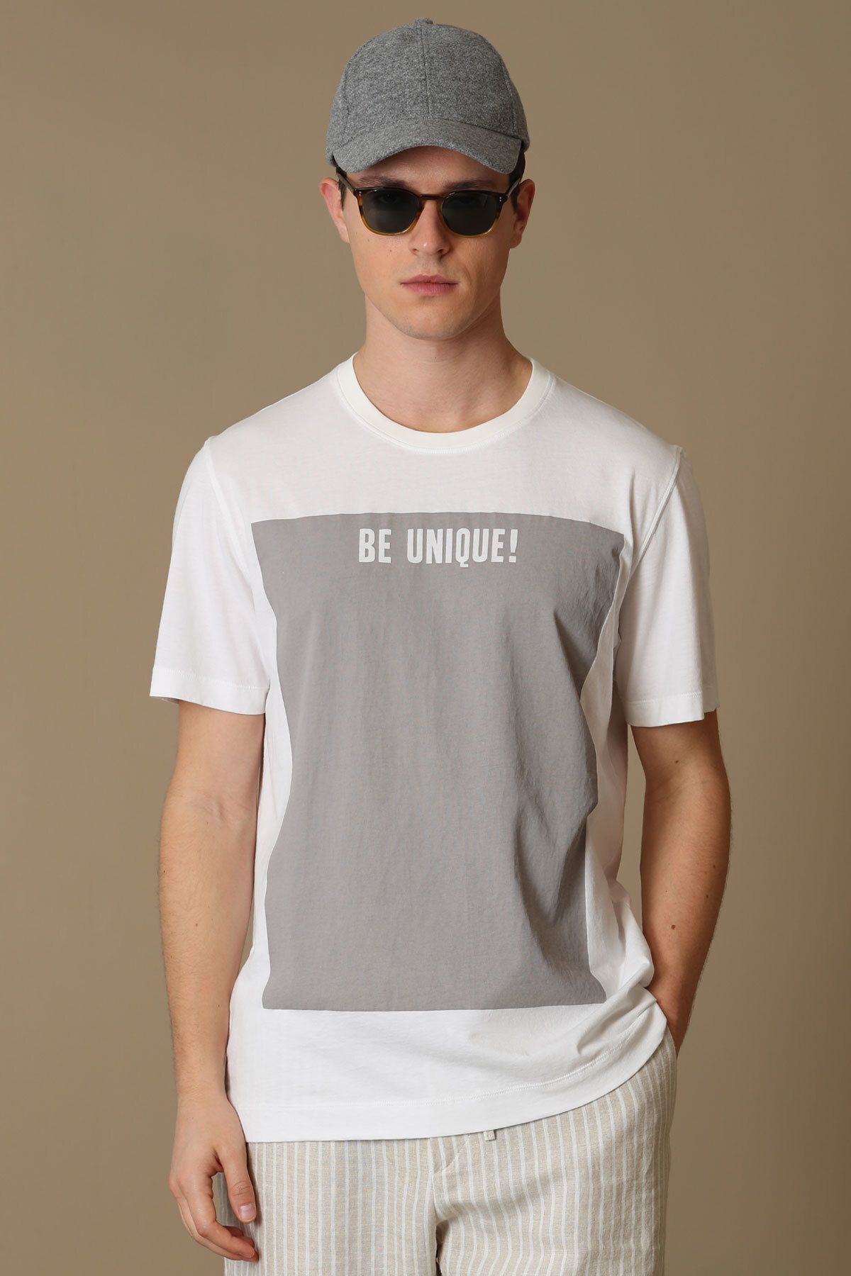 Lufian-Tricou grafic Richard Modern Alb 4