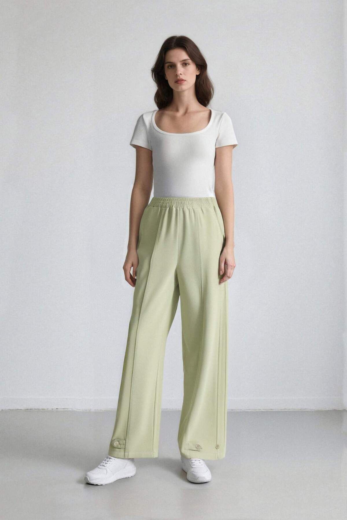 DeFacto-Linen Blend Basic Plain Harem Pants B7506Ax24Sp 1