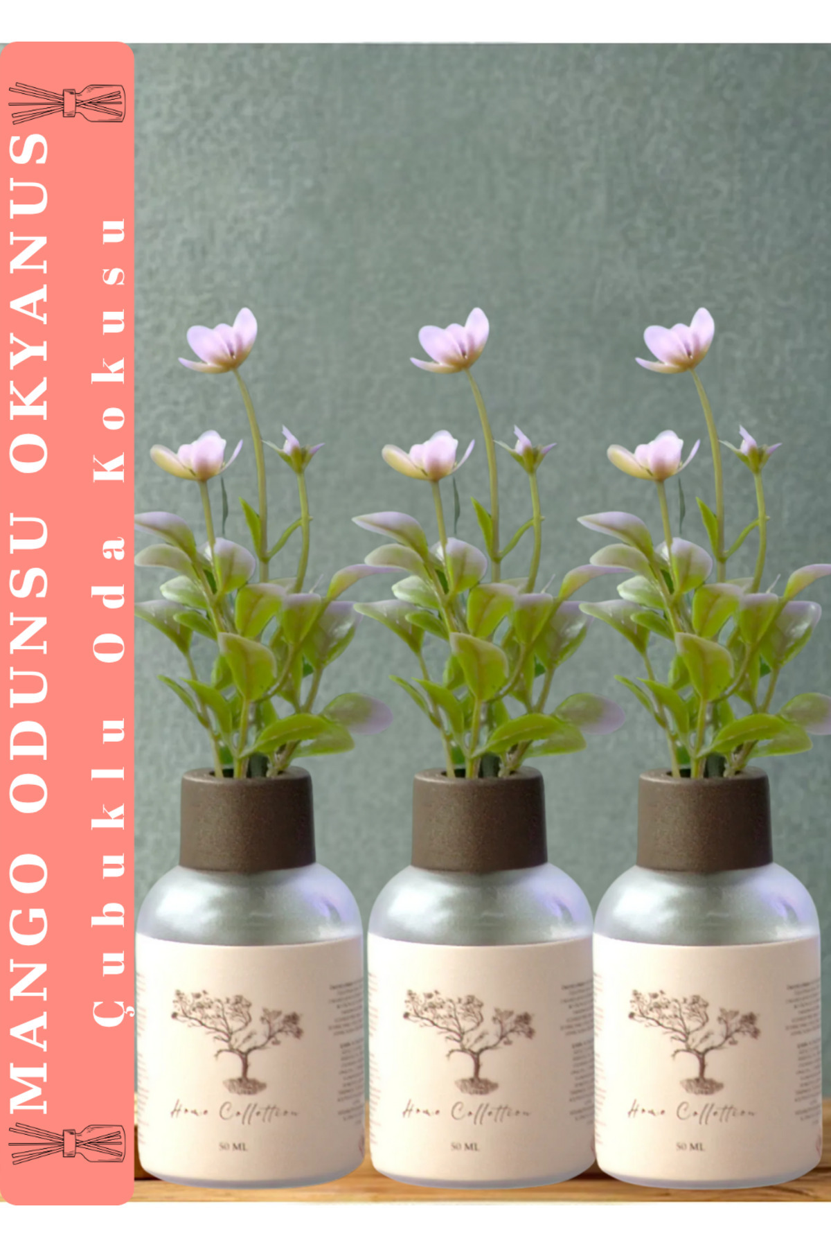 PARFÜM VE AKSESUAR 3lü Şişe Banyo Tuvalet Esansiyel Oda Kokusu Koku Giderici Mango Odunsu Okyanus 3x50ml