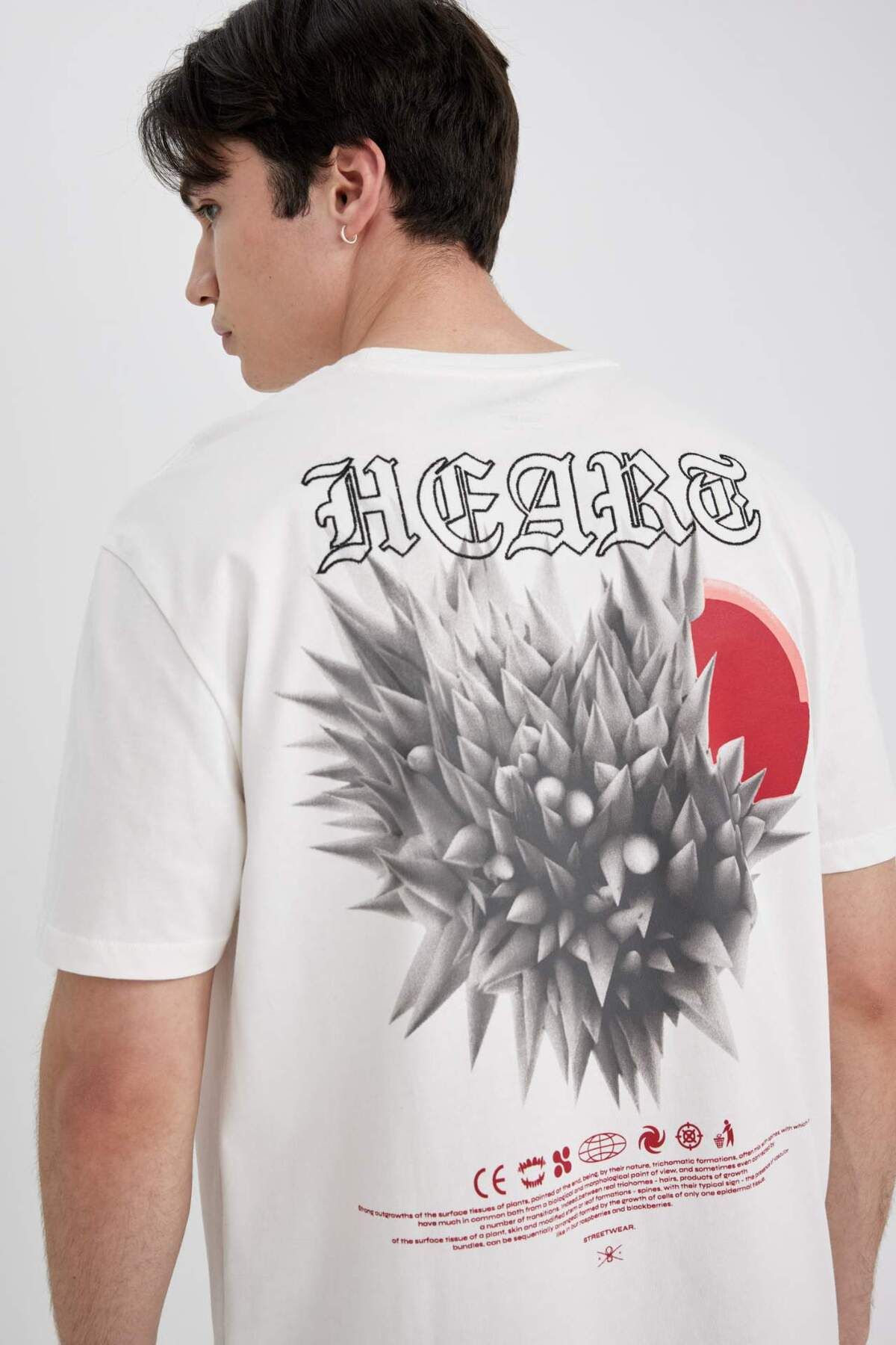DeFacto-100% bavlna Regular Fit Crew Neck Tričko s krátkým rukávem s potiskem na zádech C3466AX24SP 4
