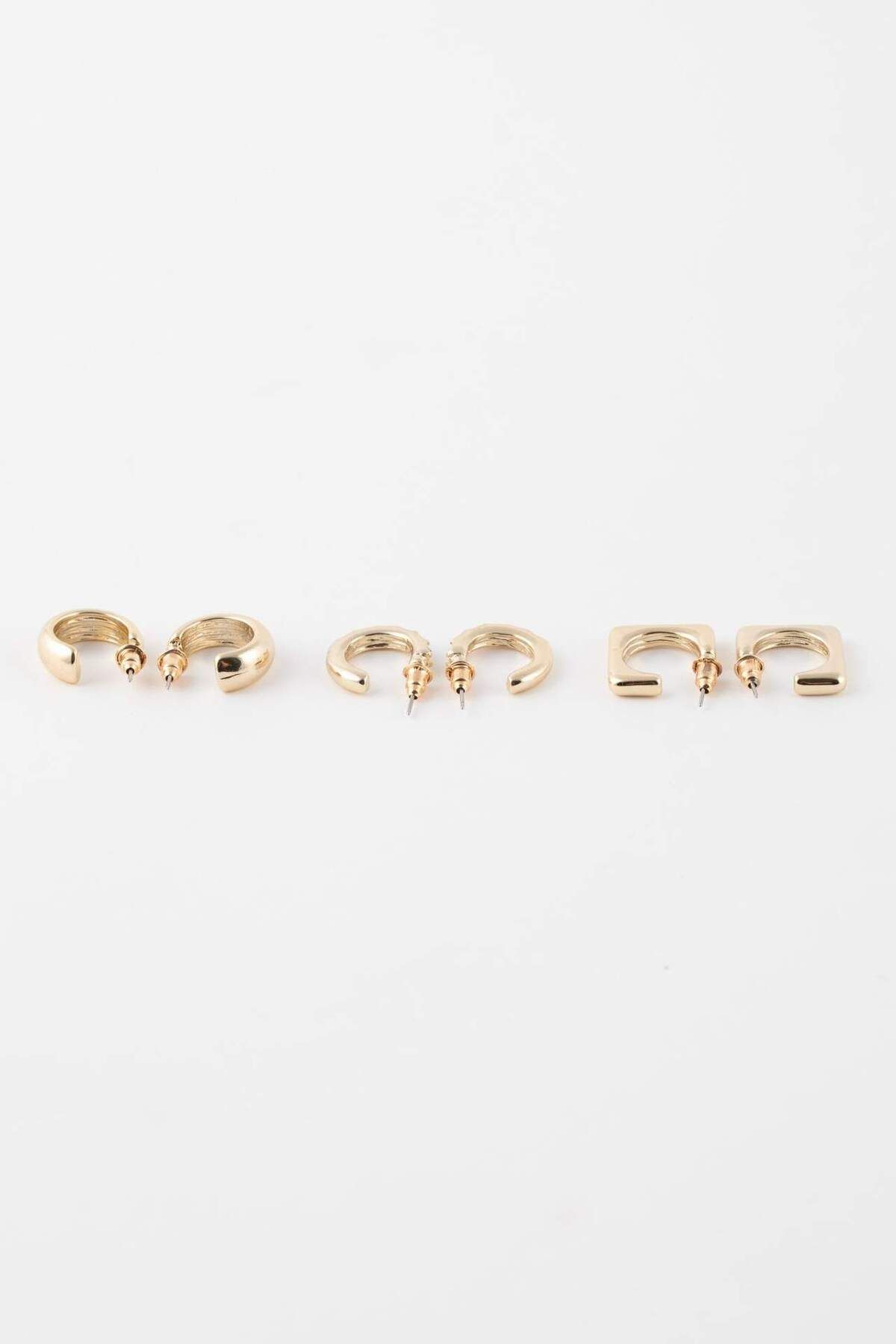 DeFacto-Damen 3-teilige Goldohrringe B7723AXNS 4