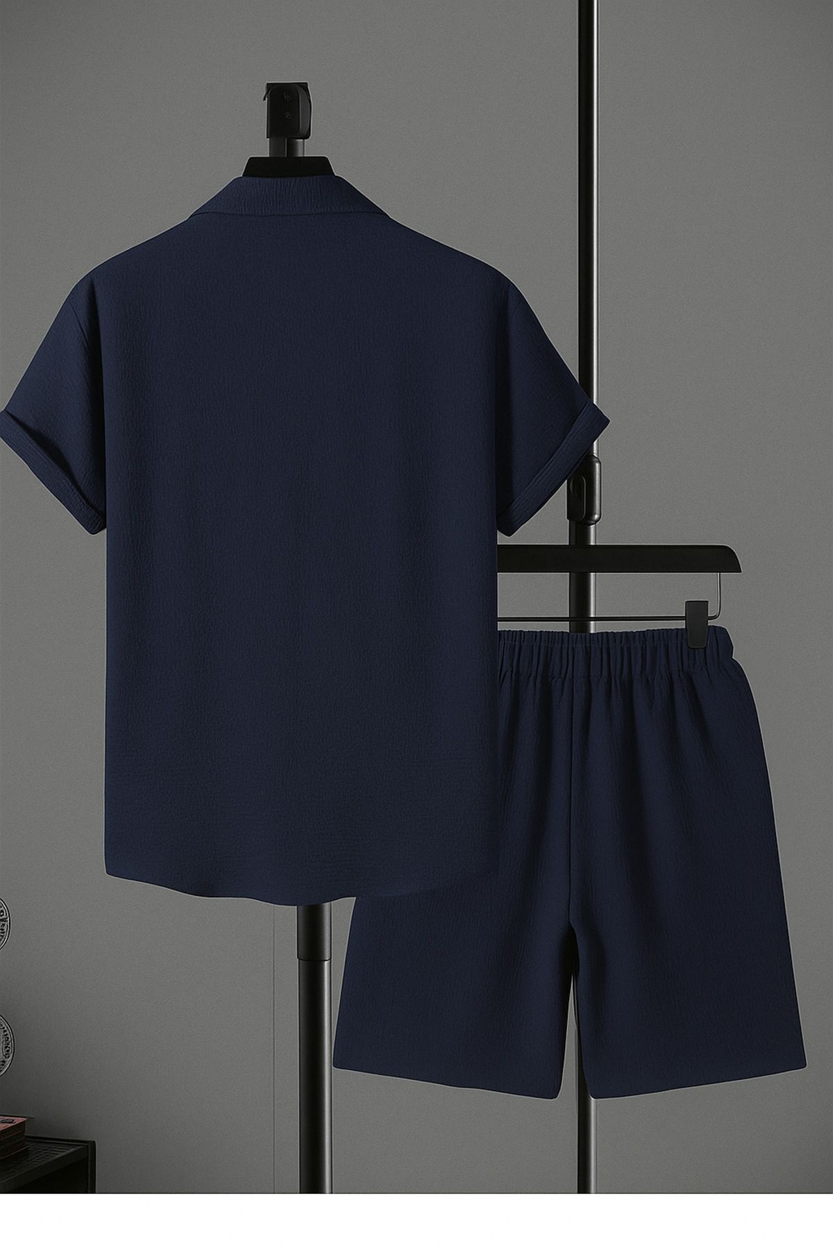 YNGMENCLASS-SET DE PANTALONI SCURT DE CAMAȘĂ IMPRIMAT CU TEXTURA MOALE 2