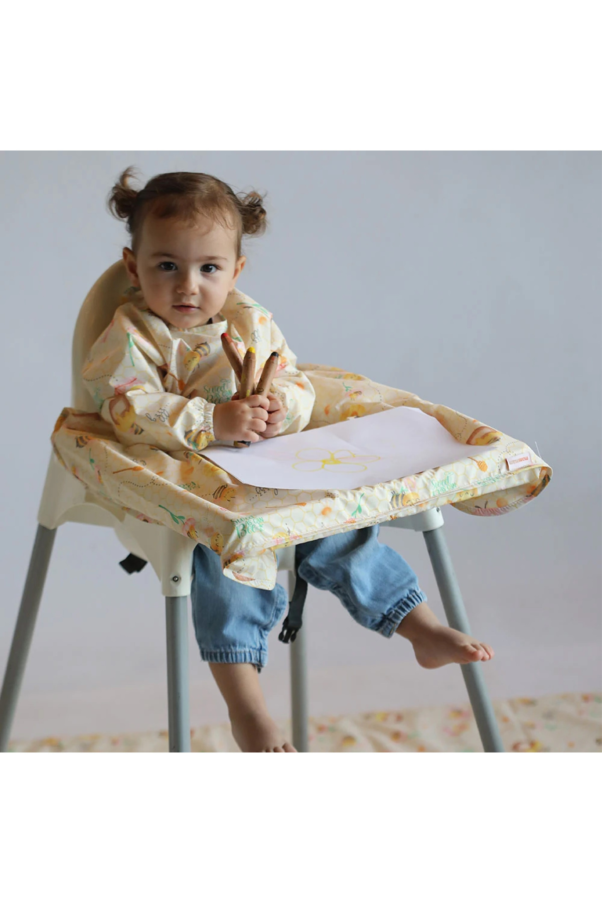 mammam always by your side Sevimli Arılar Set (MAMA SANDALYESİ ÖNLÜĞÜ VE ÇOK AMAÇLI YER/MASA ÖRTÜSÜ) Su Geçirmez, Leke Tutmaz fotoğrafı 4 (önizleme)
