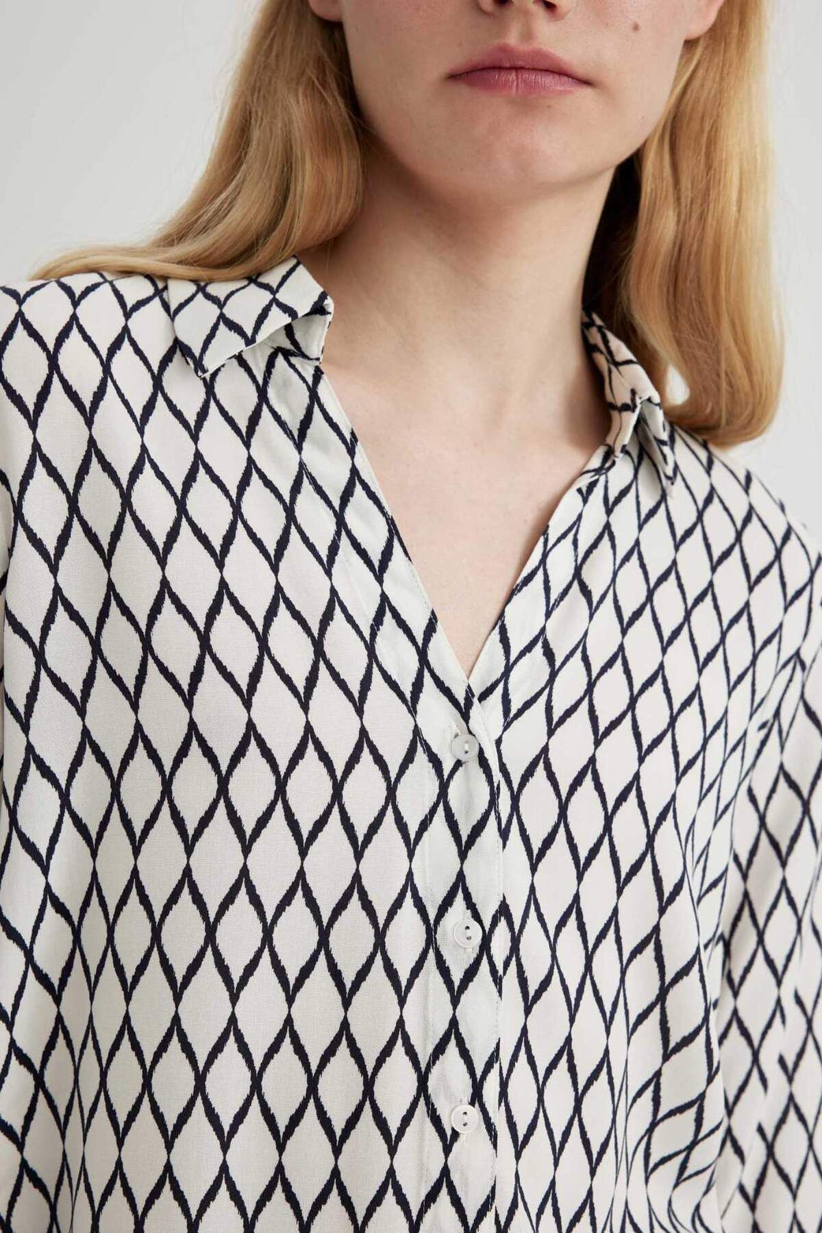 DeFacto-Regular Fit Long Sleeve Patterned Shirt K6402Az24Sp 6