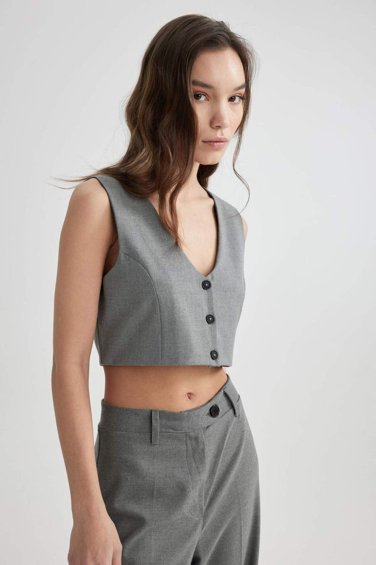 DeFacto-Crop Blazer Vest C2574Ax24Sp 7