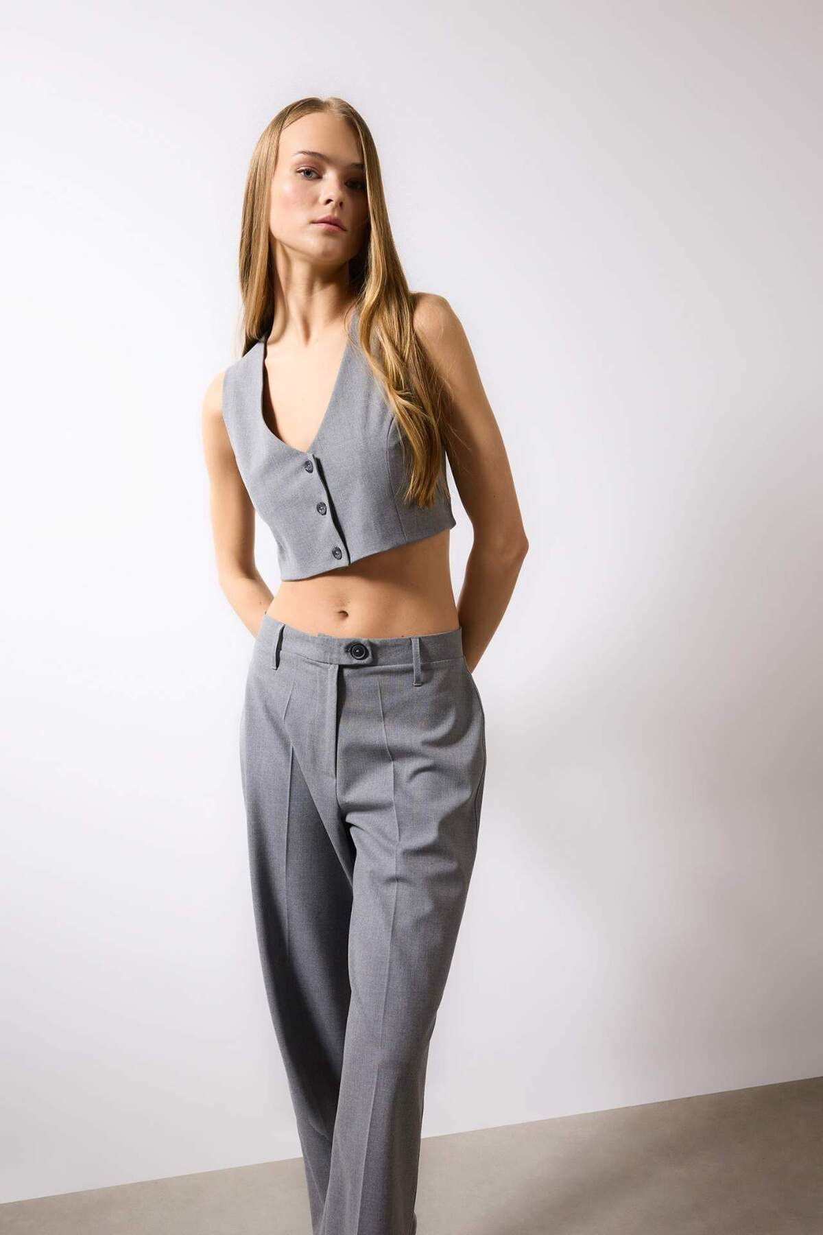 DeFacto-Crop Blazer Vest C2574Ax24Sp 3