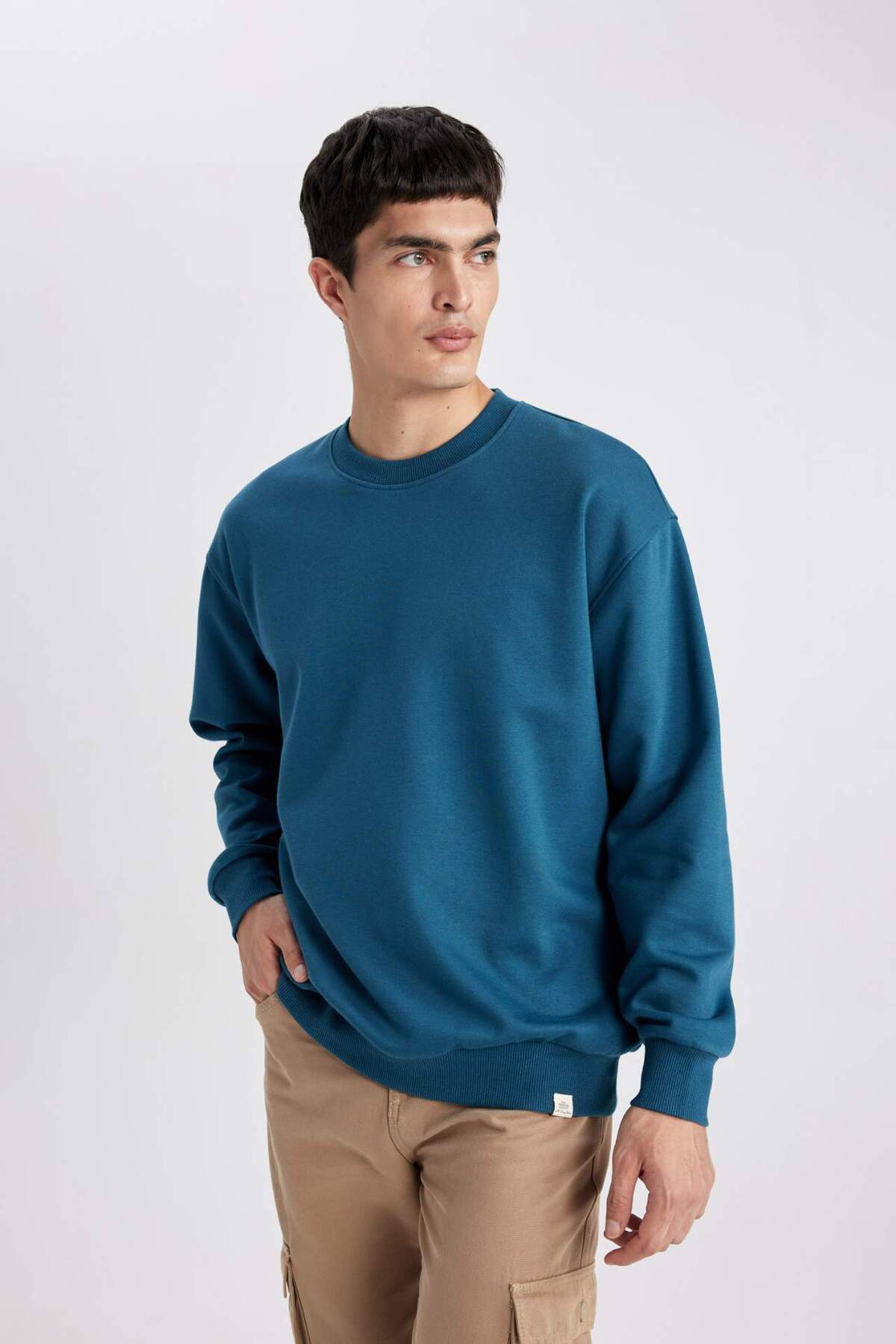 DeFacto-Oversize Wide Fit Crew Neck Basic μασίφ φούτερ T5139AZ24SP 3