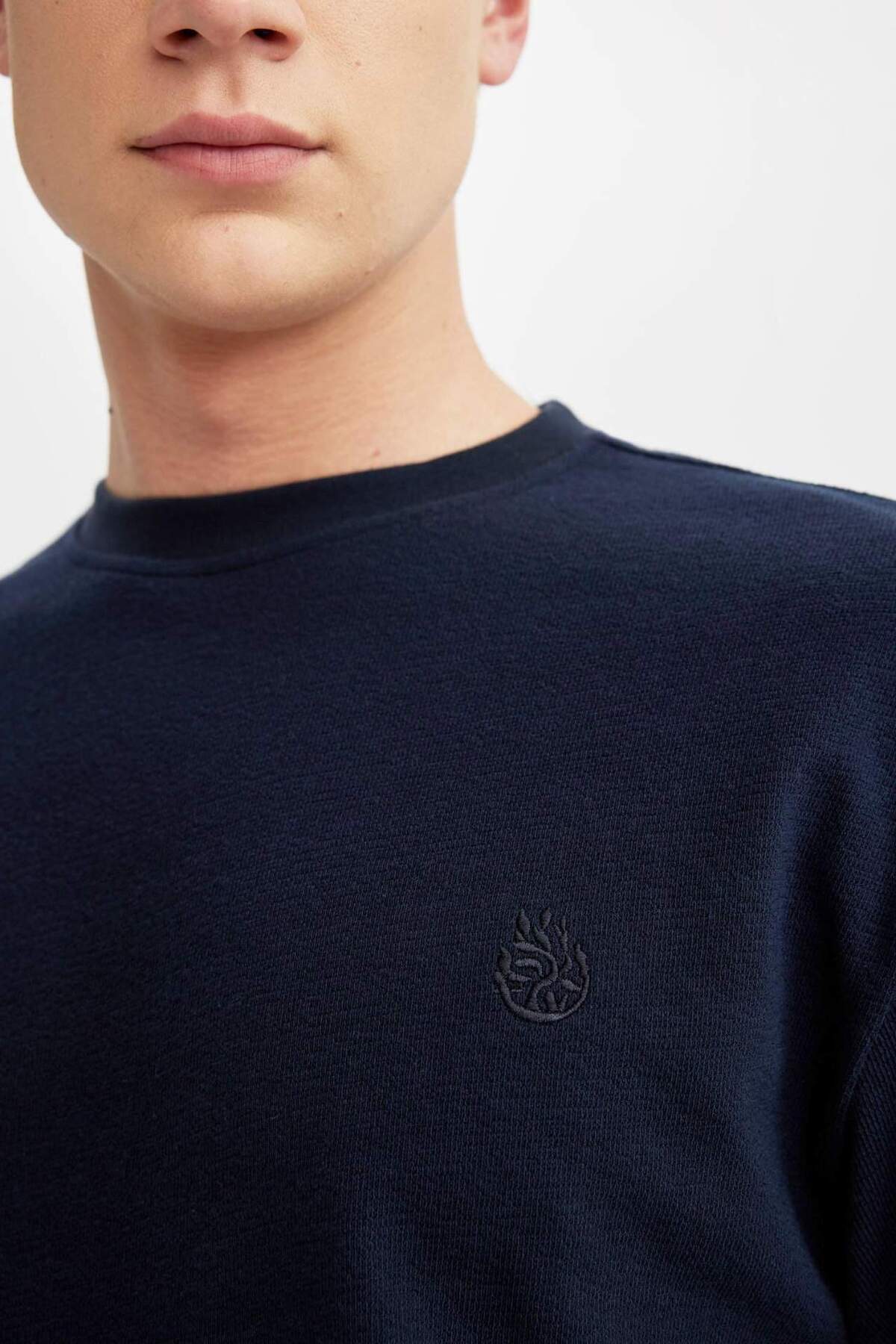 DeFacto-100% pamut Comfort Regular Fit kényelmes szabású nyakú nyomott rövid ujjú póló B5909AX24SP 8