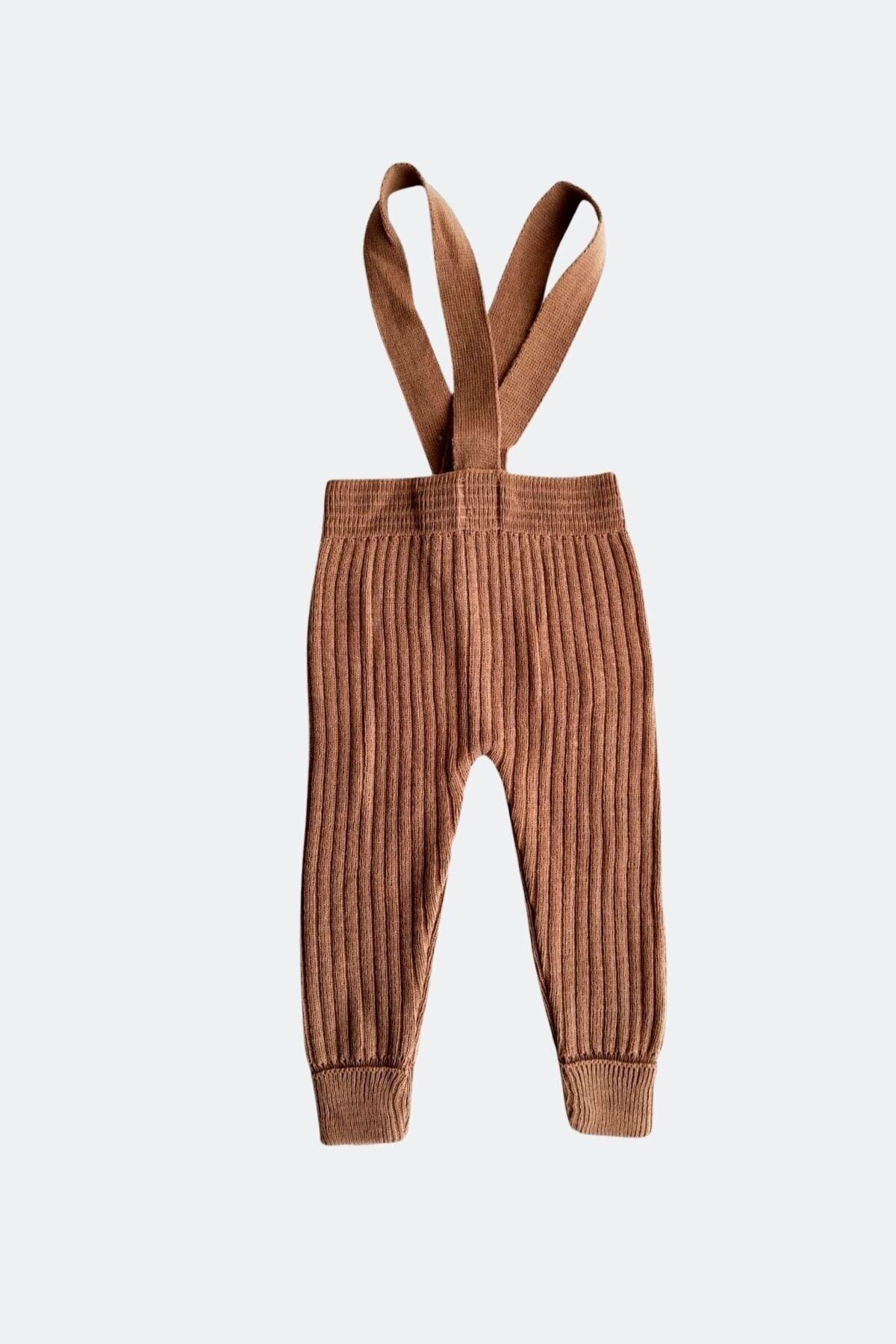 Minytrendy Kız Erkek Bebek Triko Yenidoğan Tulum Salopet 4 Mevsim Ayarlanabilir Çapraz Askılı Esnek Triko Tayt fotoğrafı 3 (önizleme)