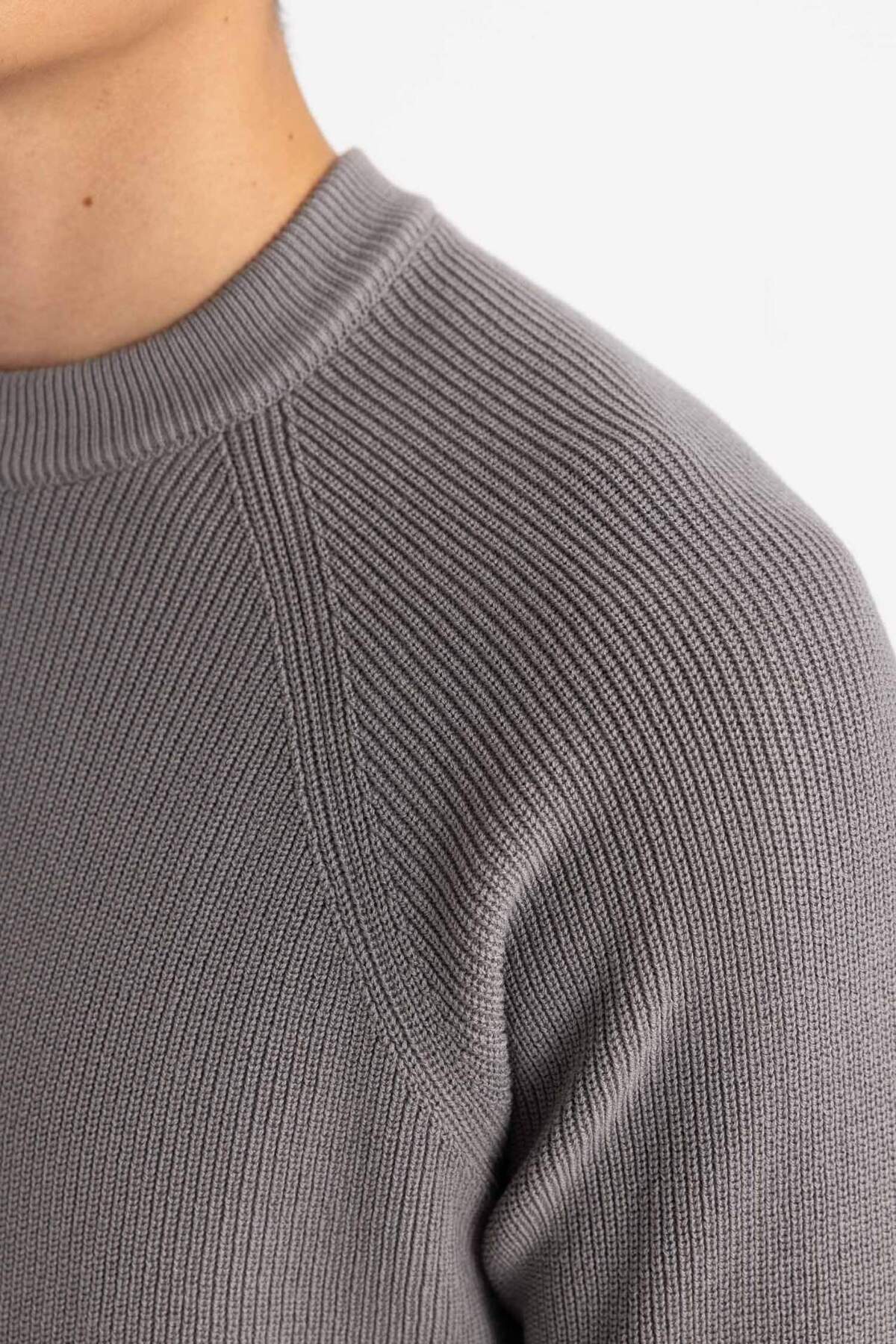 DeFacto-Standard Fit Regular Fit Rundhalsausschnitt Basic Solid Strickpullover A8458AX24SP 5