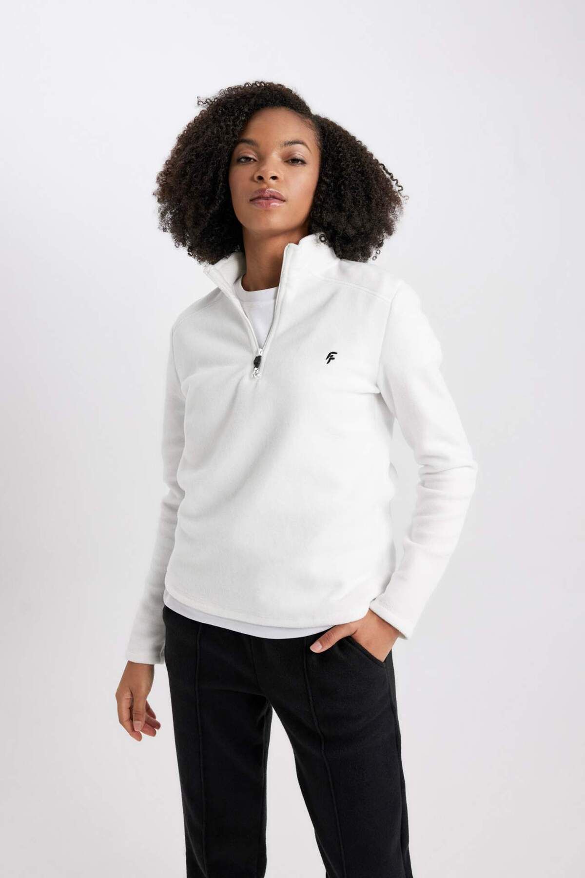DeFacto-DeFactoFit Standard Fit mikina s potiskem na zip s límečkem A4501AX23WN 3
