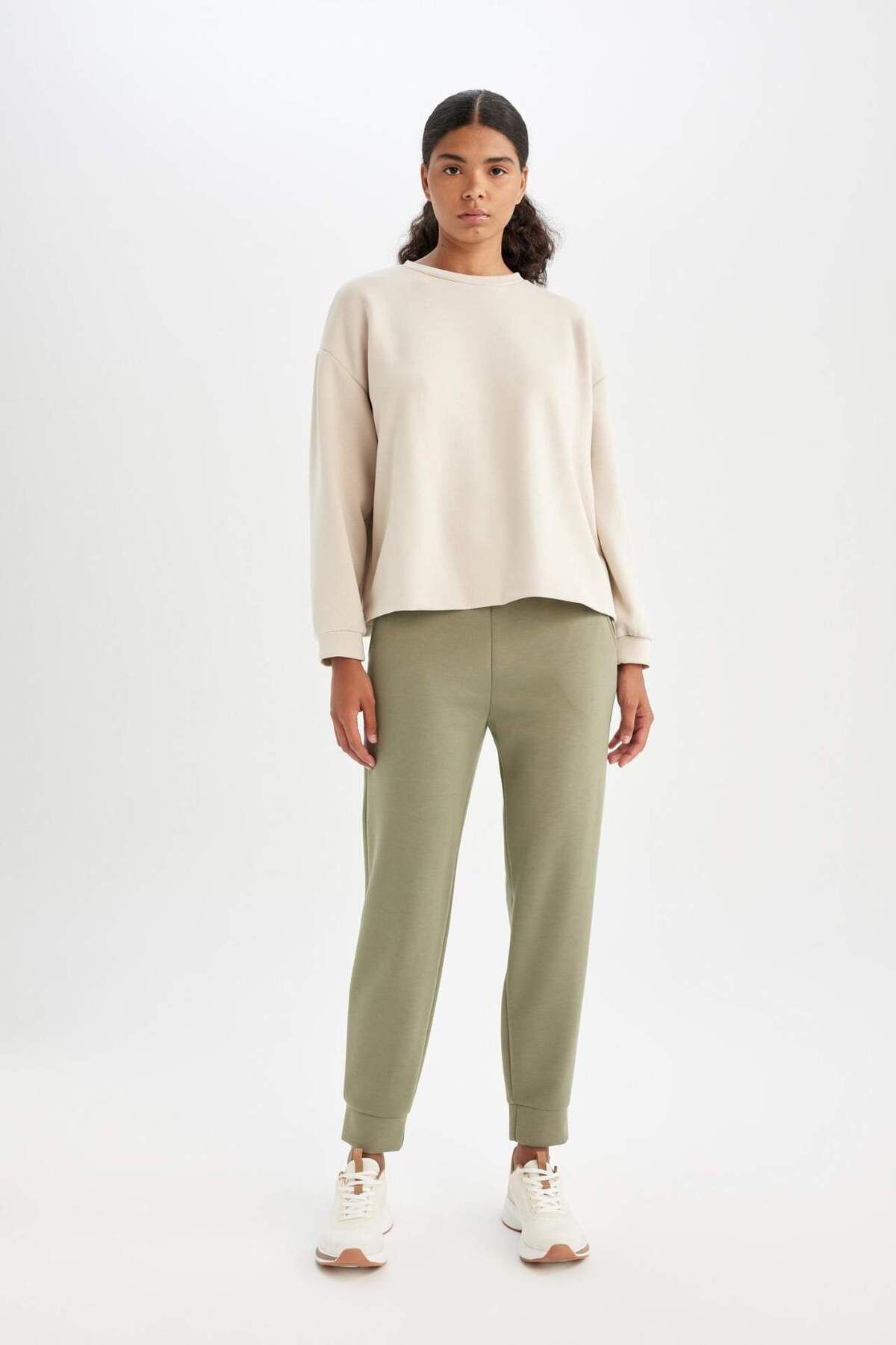 DeFacto-Fit Jogger Sweatpants Standard Fit Elastic Waist Basic Straight with Pockets B6358Ax23Wn 5