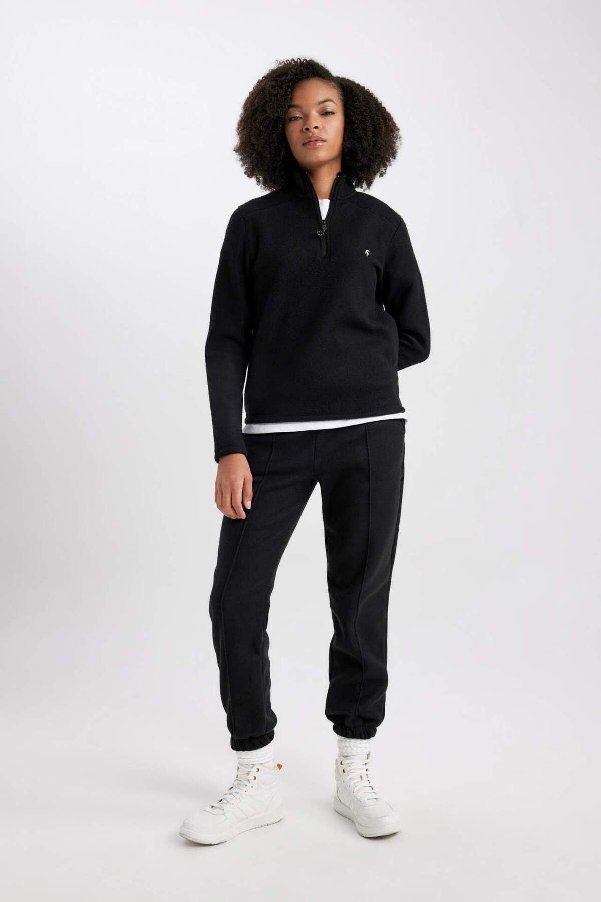 DeFacto-DeFactoFit Standard Fit mikina s potiskem na zip s límečkem A4501AX23WN 2
