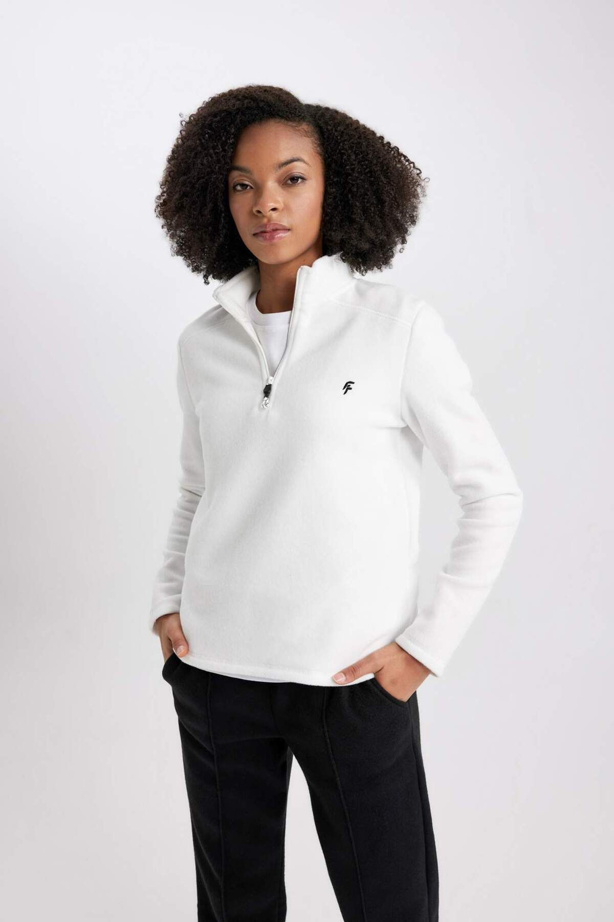 DeFacto-DeFactoFit Standard Fit mikina s potiskem na zip s límečkem A4501AX23WN 6