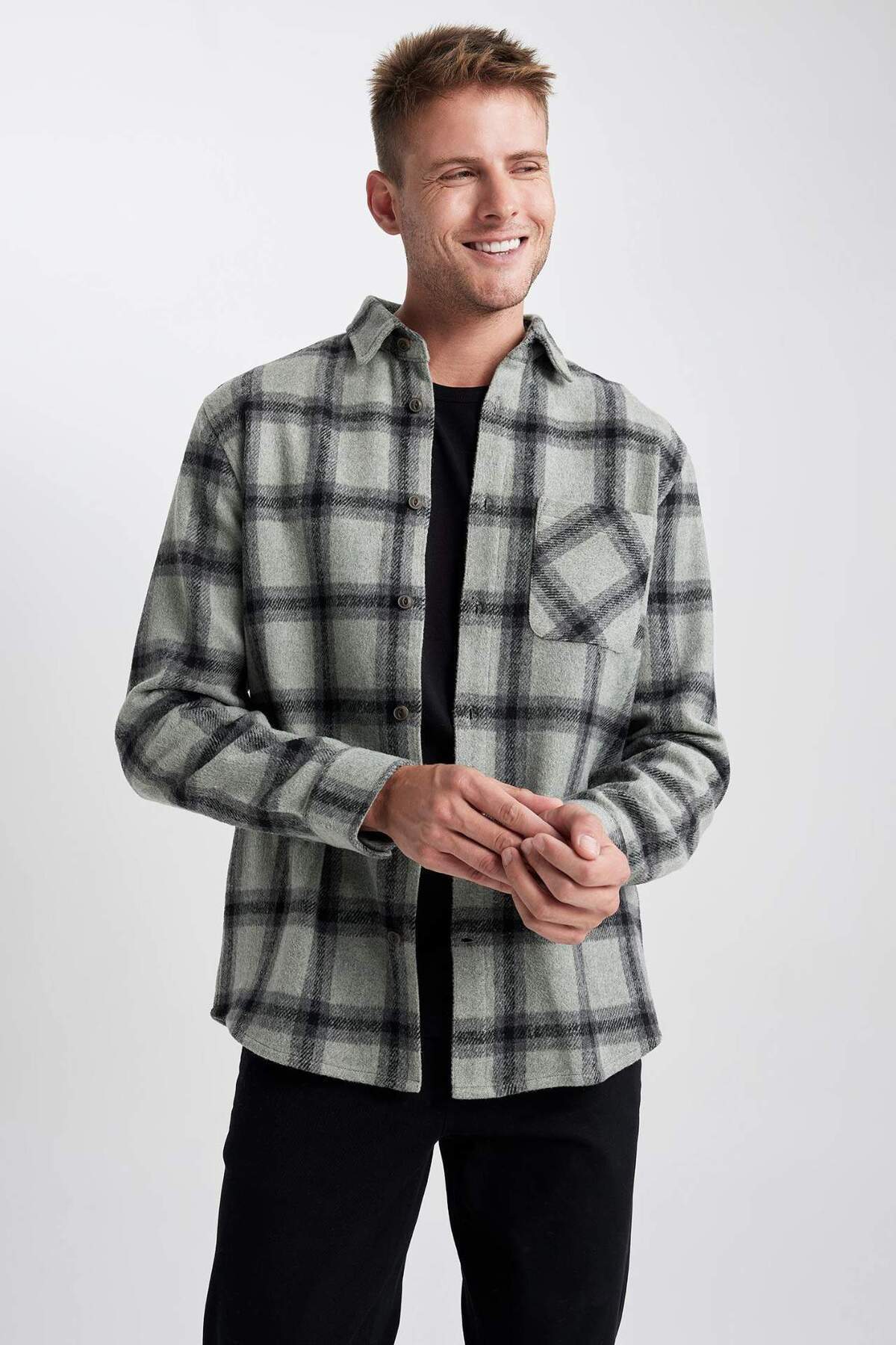 DeFacto-Μακρυμάνικο πουκάμισο Regular Fit Checked Lumberjack A5517AX23AU 8