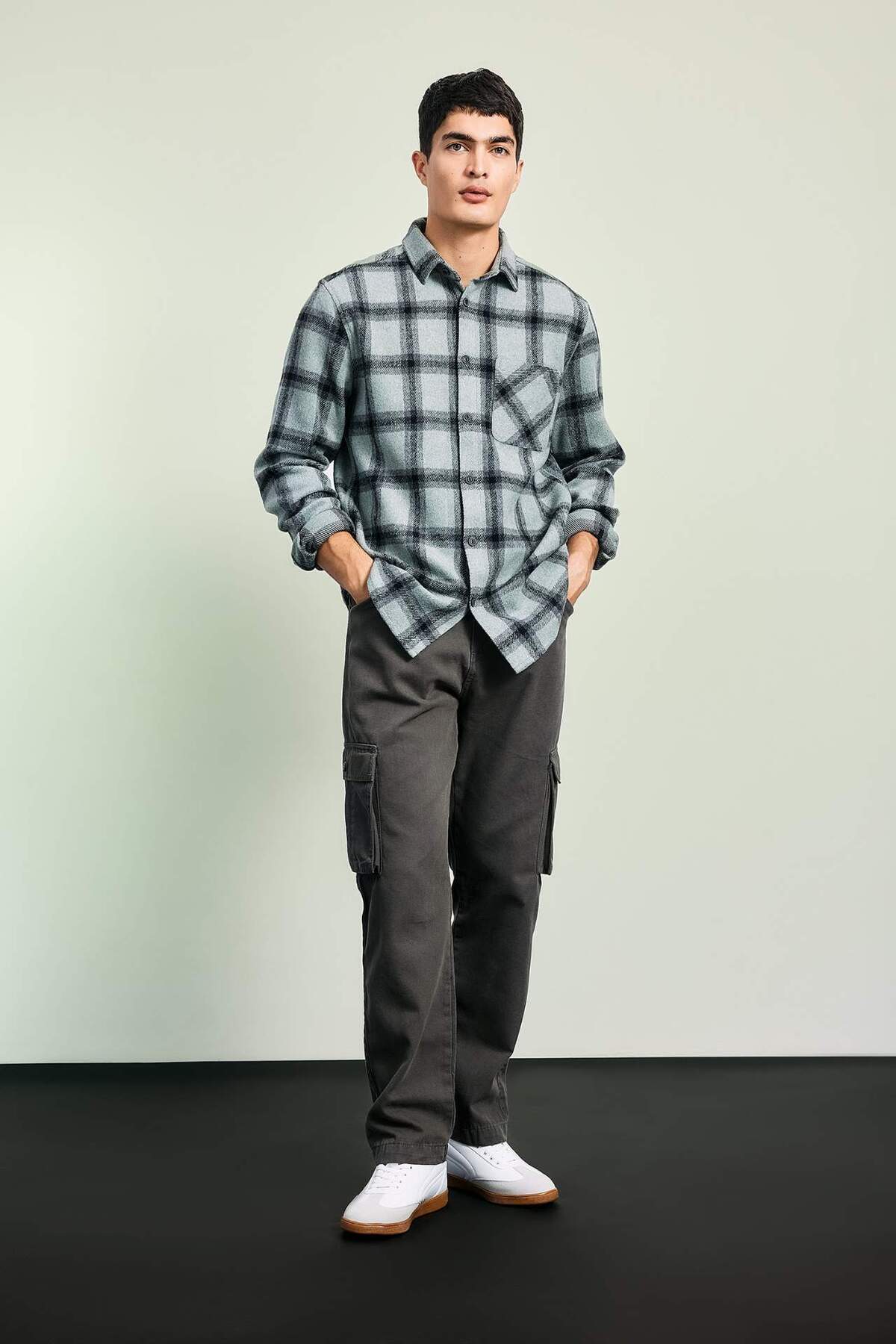 DeFacto-Μακρυμάνικο πουκάμισο Regular Fit Checked Lumberjack A5517AX23AU 2