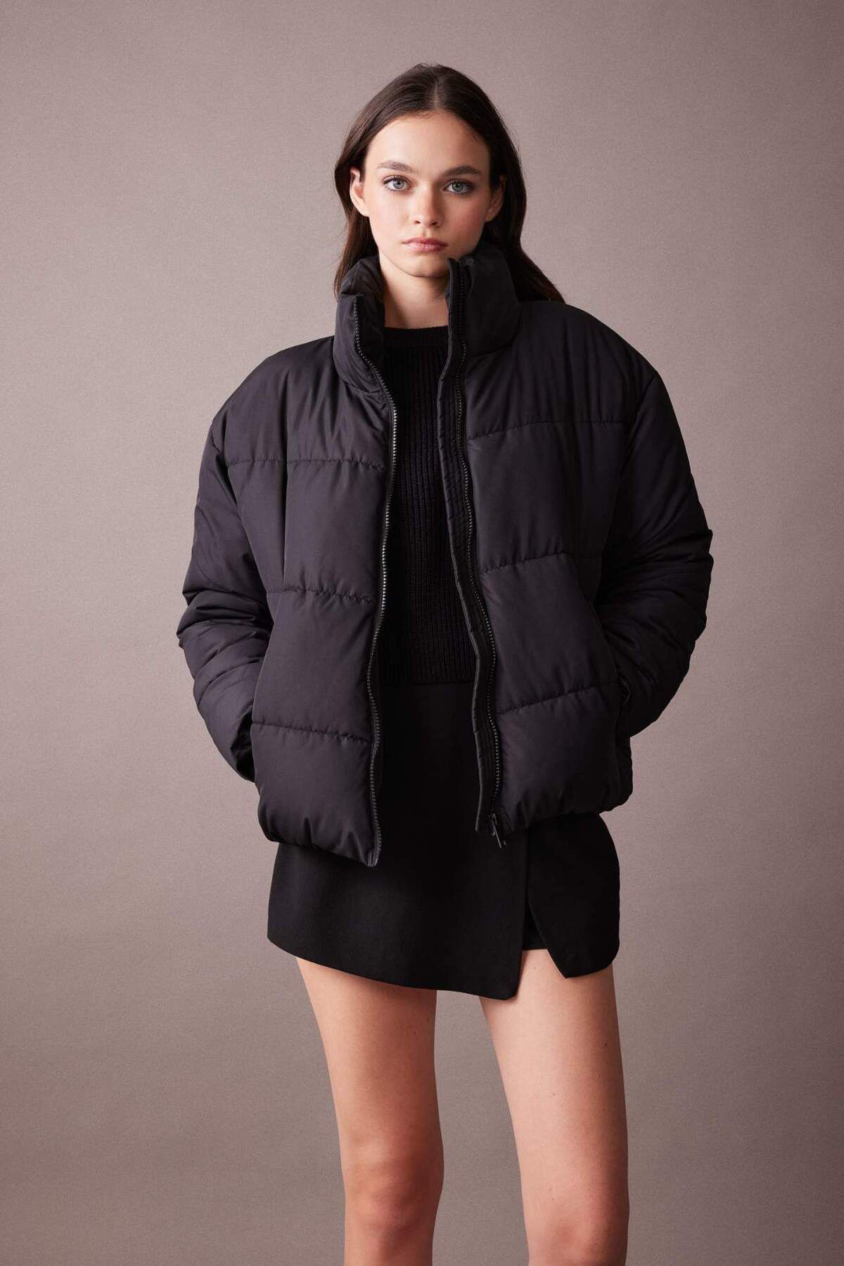 DeFacto-Wasserdichte Pufferjacke mit Stehkragen und Relax Fit - A3631ax23wn 3