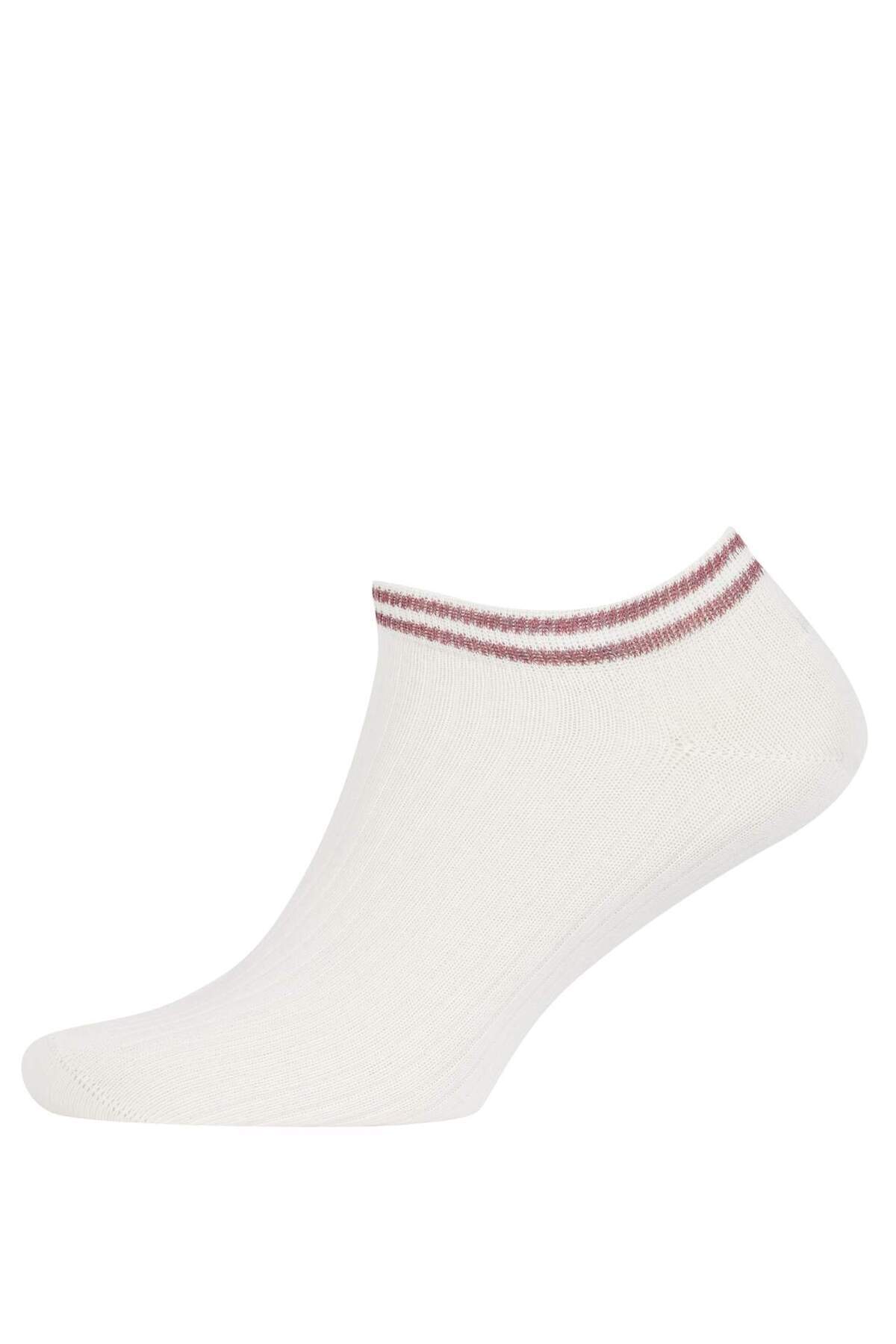 DeFacto-5-teilige Baumwoll-Booties-Socken für Damen Z7554AZNS 3