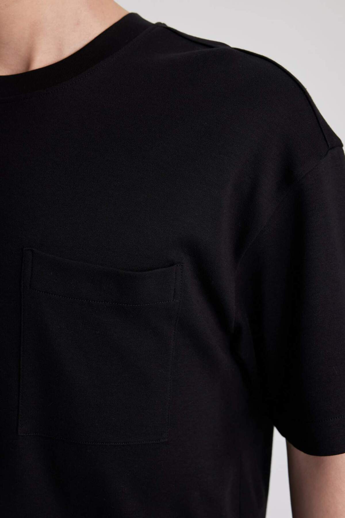 DeFacto-Μπλουζάκι Oversize Fit Crew Neck Basic βαρύ υφασμάτινο T3661AZ22SP 5