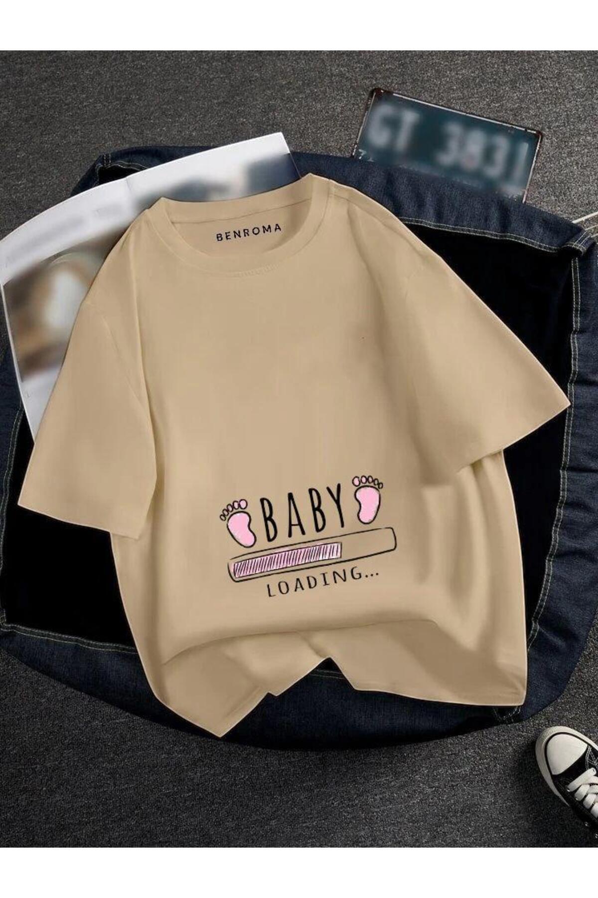 PREGNANT PINK BABY LOADİNG PRINTED TISORT