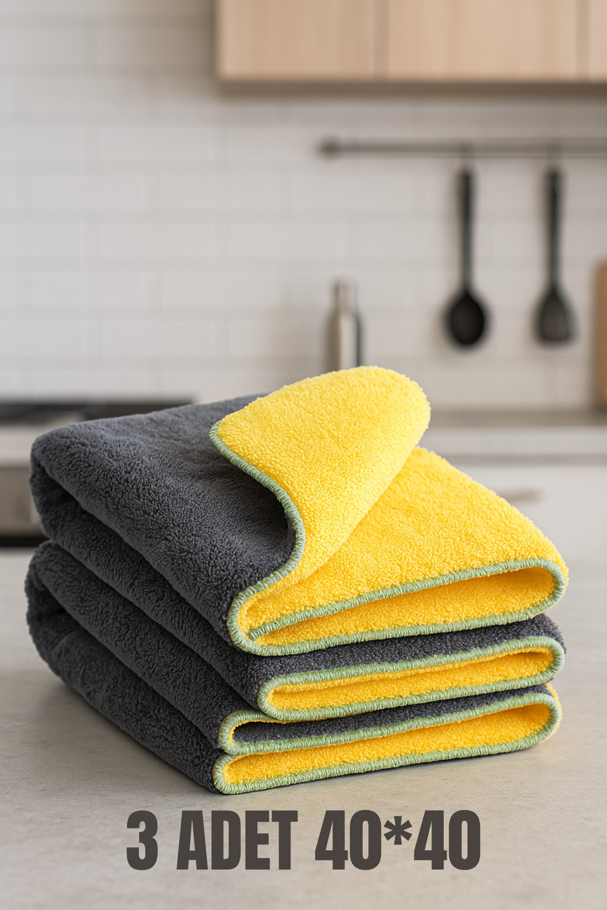 DUFF CLEAN 3 Adet Mikrofiber Biyeli Kalın Çift Taraflı Araç