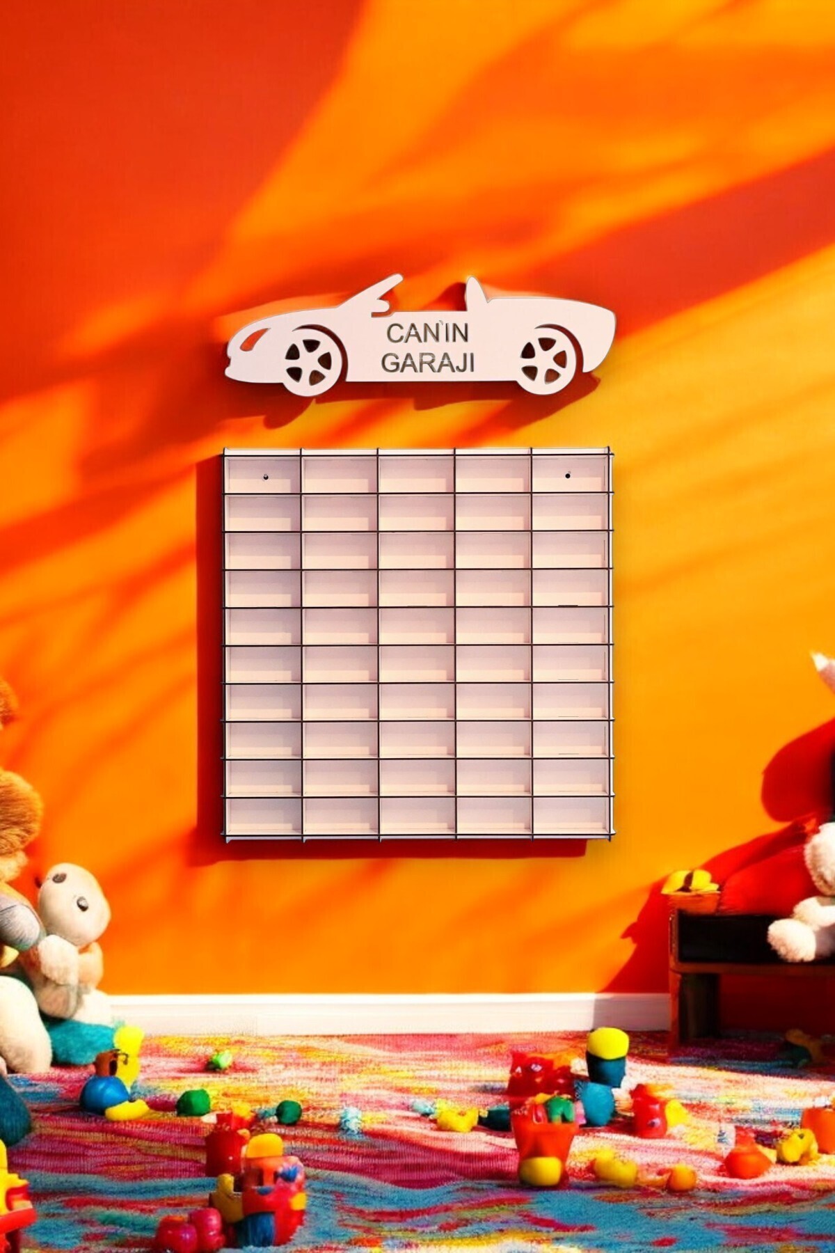 wudie Oyuncak Araba Rafı 50'li  Beyaz (hotwheels VE   Arabalar Için Uygundur) fotoğrafı 4 (önizleme)