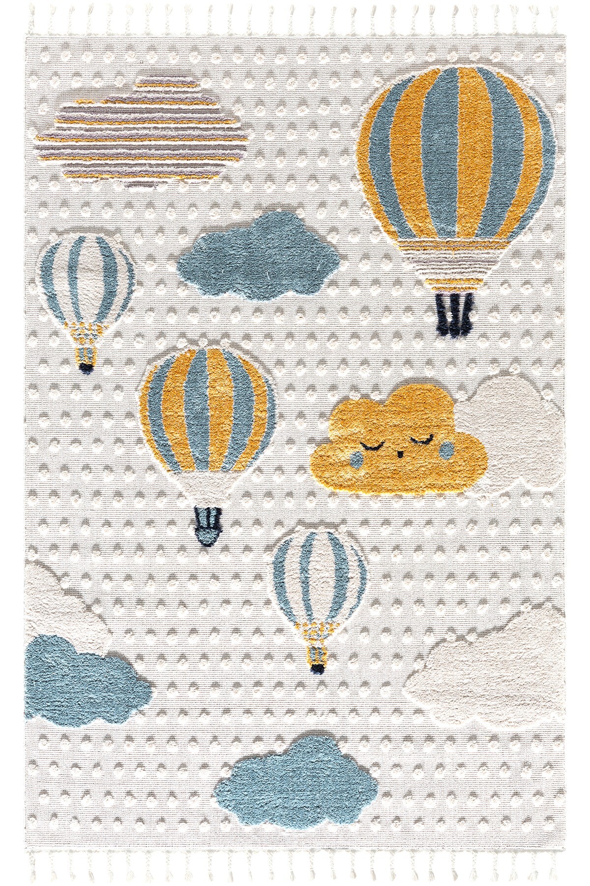 Eliz Home Yumuşak Bukleli Bebek Odası Çocuk Odası Genç Odası Dokuma Halı Mavi Balonlu Bulutlu Halı 22 fotoğrafı 7 (önizleme)