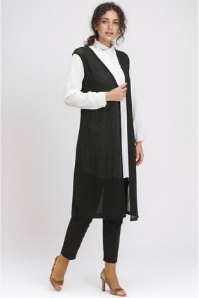 RESPİRO İncecik Sade Uzun Nefes Alır Dökümlü Hafif Yelek Büyük Beden Yelek Ka...