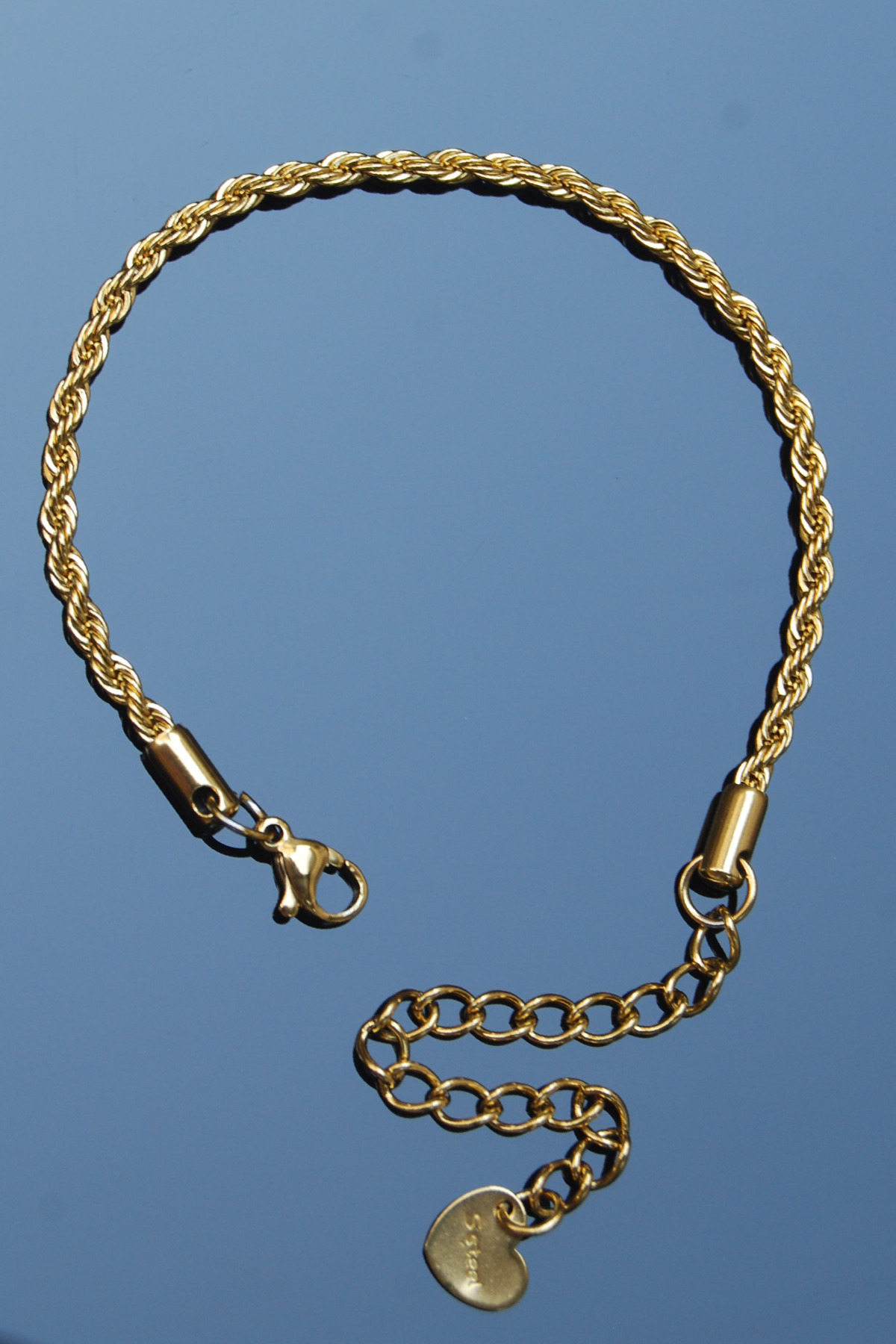 Rua Jewelry Çelik Burgu Halat Bileklik 3 Mm Altın Renk | Kararmaz , Unisex , 2 Yıl Garantili görsel 3