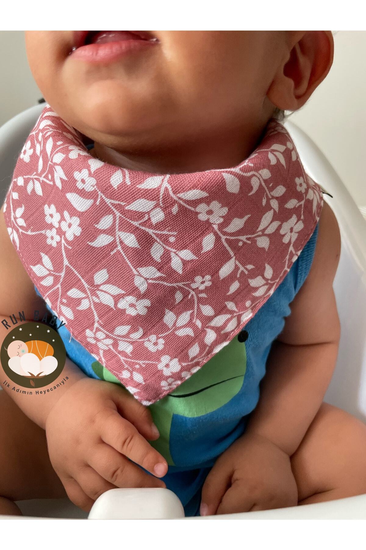 runbaby (8 Adet ) Run Baby Müslin Kumaş Çıtçıtlı Bebek Salya Önlük & Fular fotoğrafı 6 (önizleme)