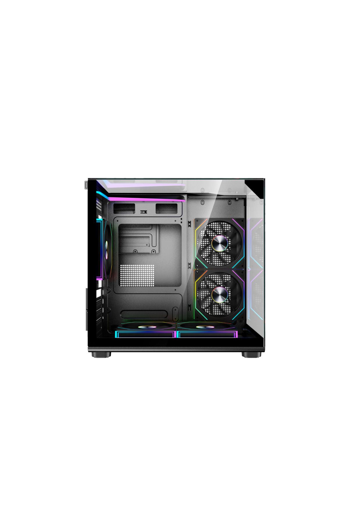 SPEARPC-حافظة SPEAR COVID 55 ECOS، مقاس M-ATX/ITX، 5 مراوح ARGB، موزع وجهاز تحكم عن بعد، USB 3.0، تبريد سائل 240 مم 3