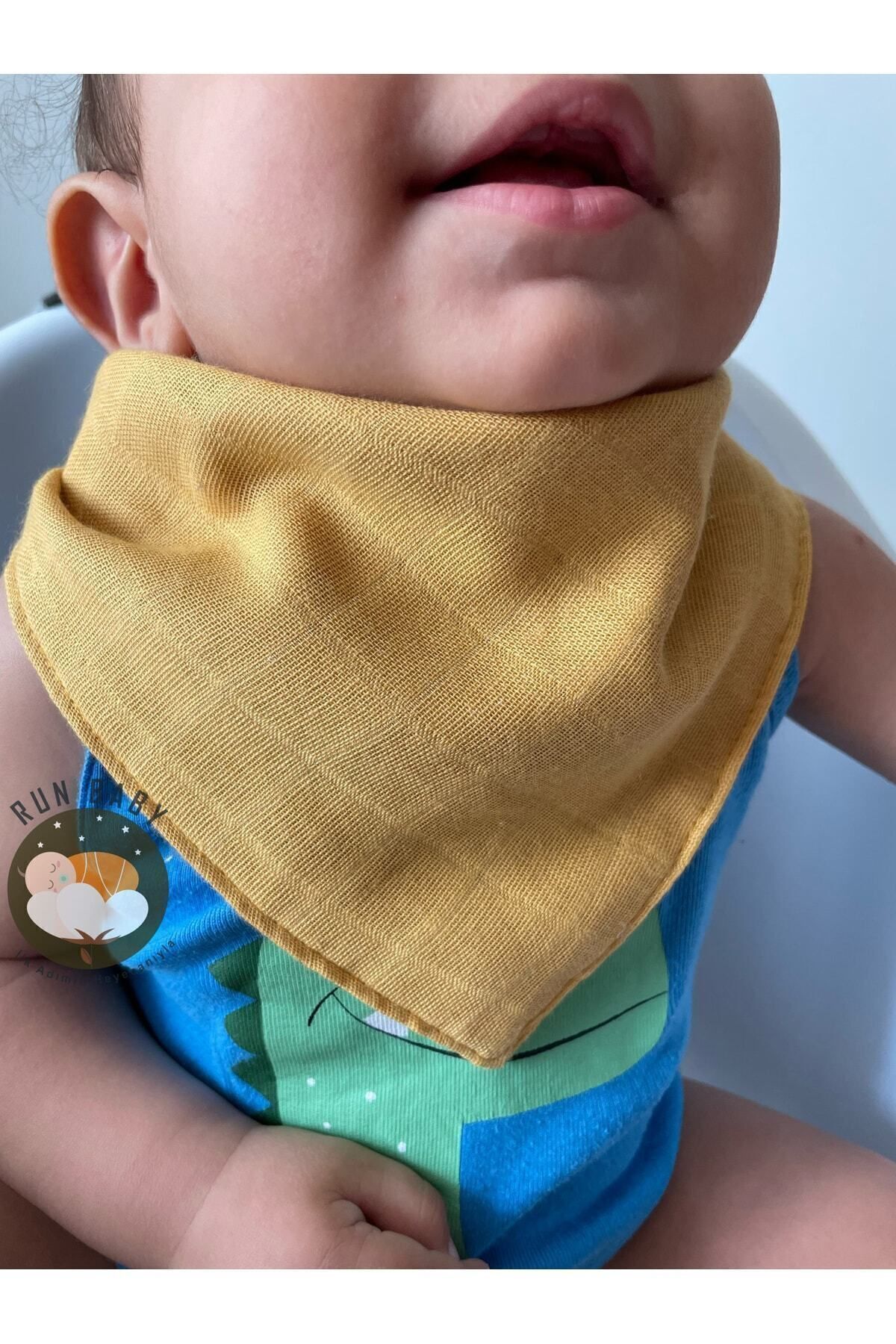 runbaby (10 ADET) Müslin Kumaş Çıtçıtlı Bebek Salya Önlük & Fular fotoğrafı 6 (önizleme)