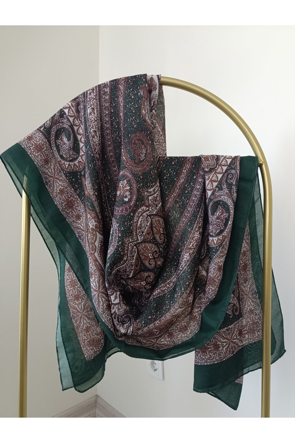 Shawl Passion-Retro Pattern Poly Green Shawl 4